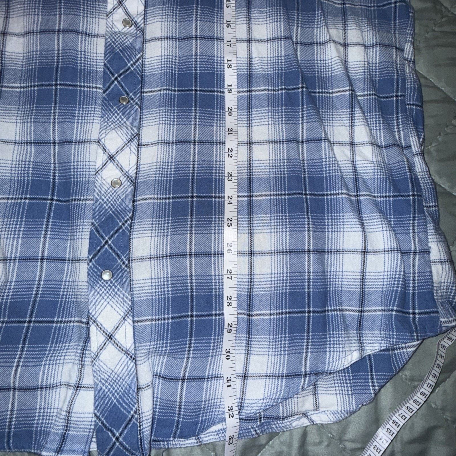Wrangler Wrangler Wrancher Shirt M Pearl Snap Blue Plaid Sz XLT Rodeo Size US XL / EU 56 / 4 - 7 Thumbnail
