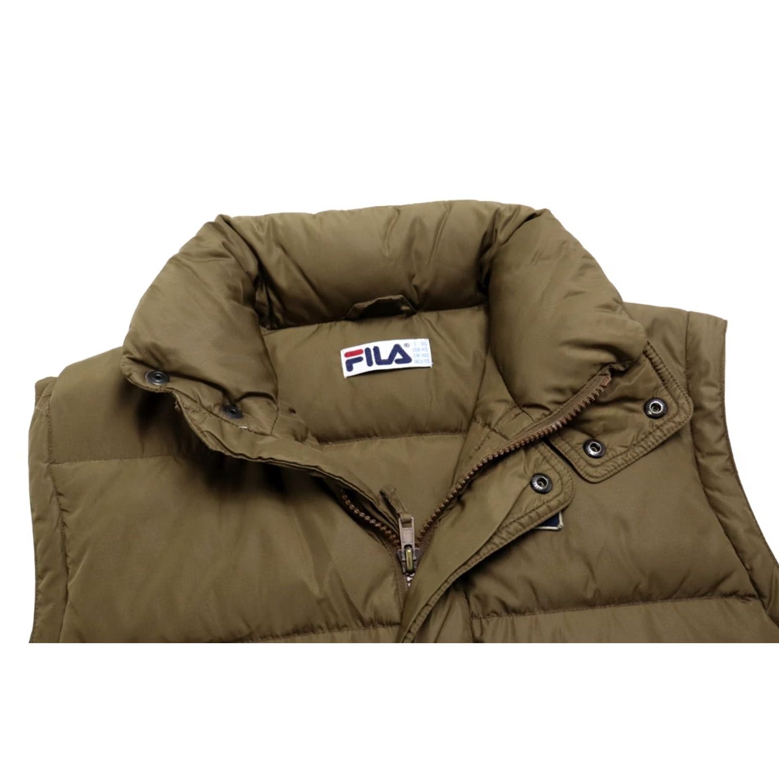 Fila FILA Waistcoat Men's XS Full Zip Down Filled Quilted Hidden Hood Brown Size US XS / EU 42 / 0 - 6 Thumbnail