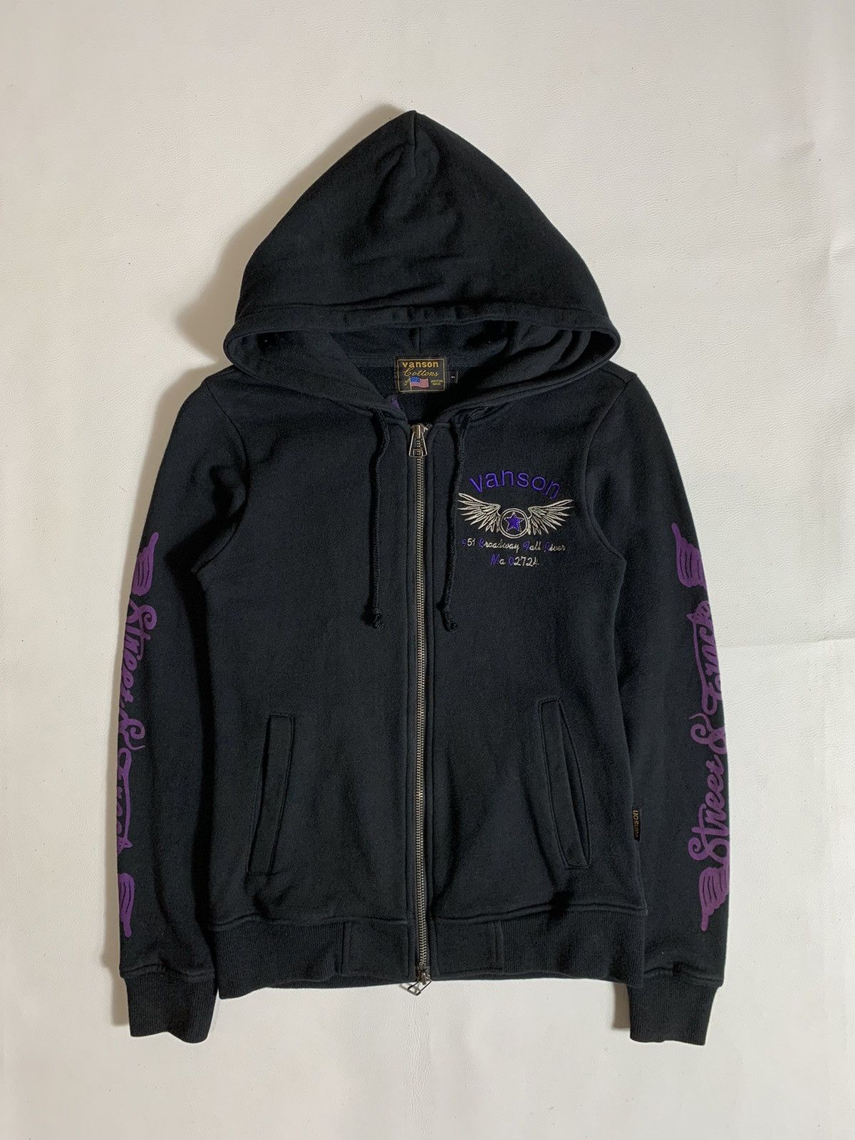 Vanson Leathers × Vintage Vanson Leathers embroidery spell out zip hoodie Size US XS / EU 42 / 0 - 1 Thumbnail