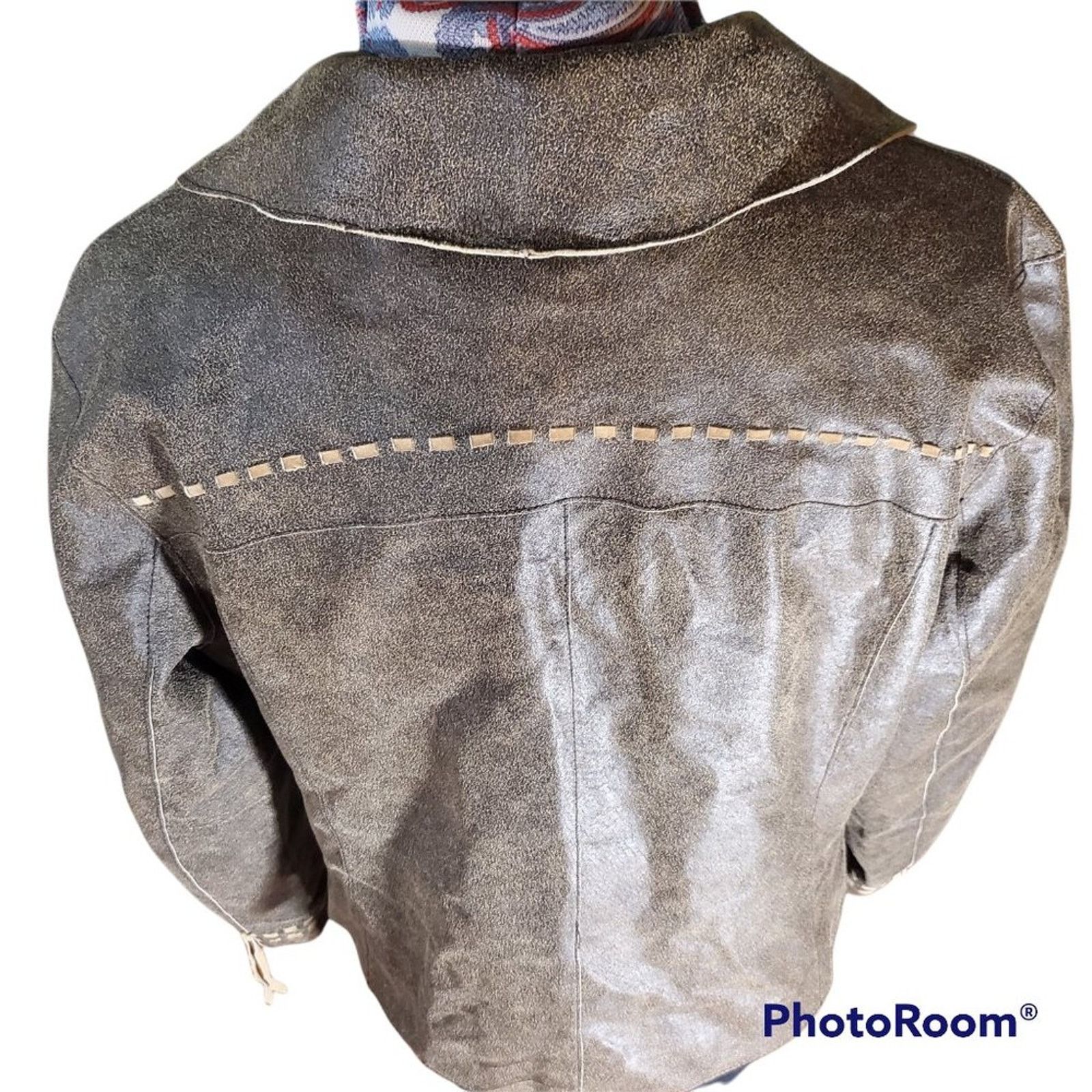 Nordstrom Bernardo | Brown Western Bohemian Leather Jacket |Size Large Size L / US 10 / IT 46 - 6 Thumbnail