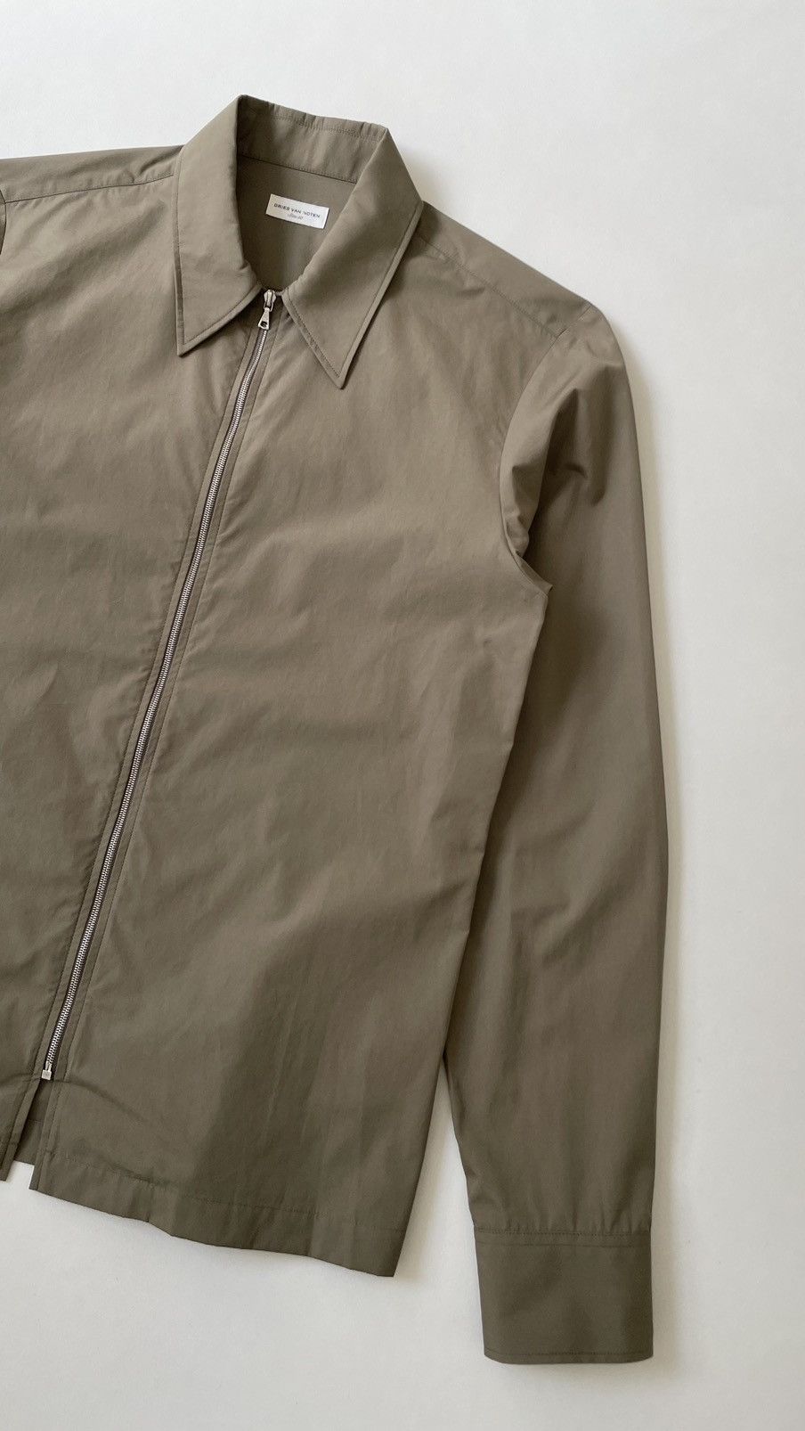 Dries Van Noten Sage Green Cotton ‘Zip Front’ Shirt Size US M / EU 48-50 / 2 - 5 Thumbnail