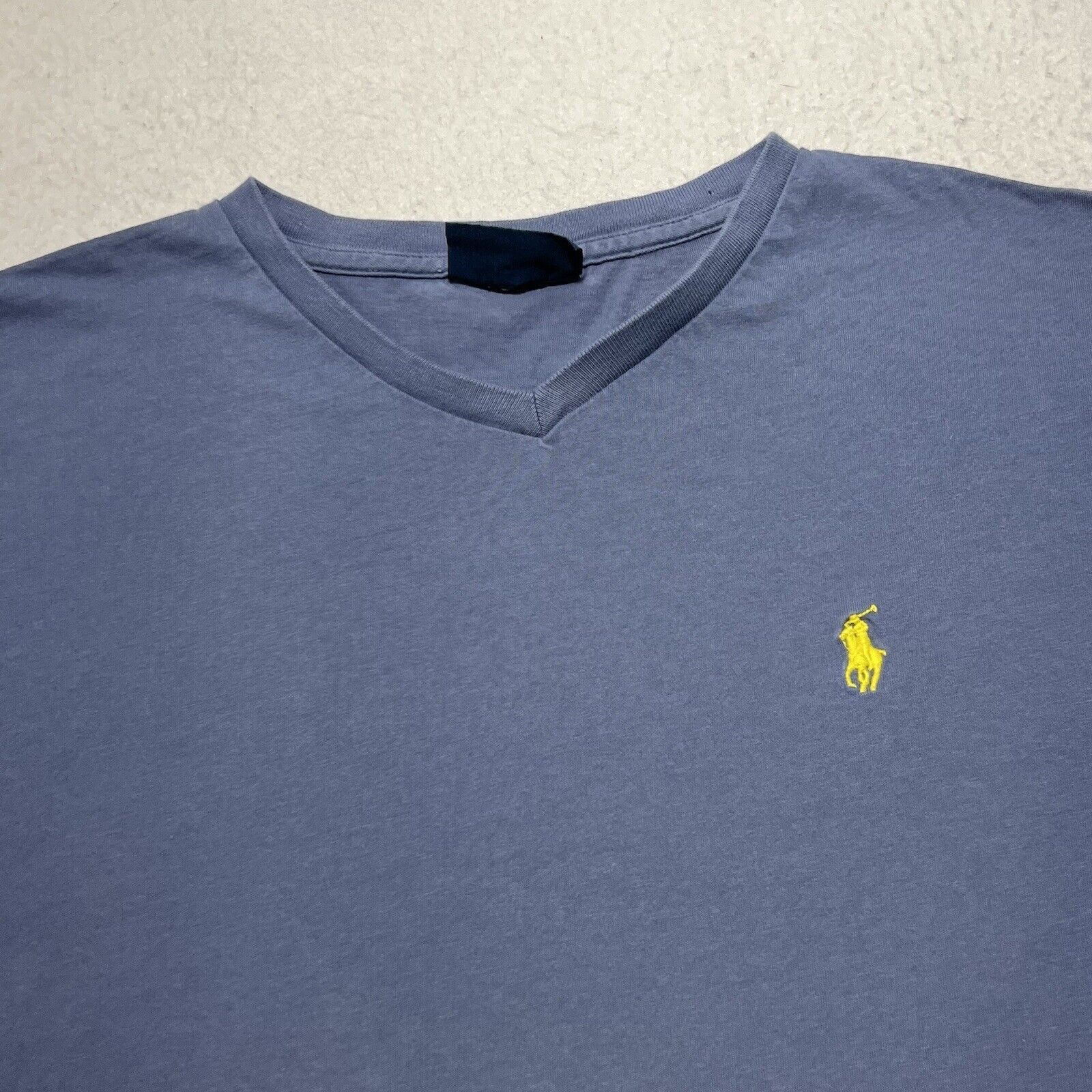 Polo Ralph Lauren Polo Ralph Lauren V Neck Blue T Shirt Yellow Pony Logo Size US M / EU 48-50 / 2 - 2 Thumbnail