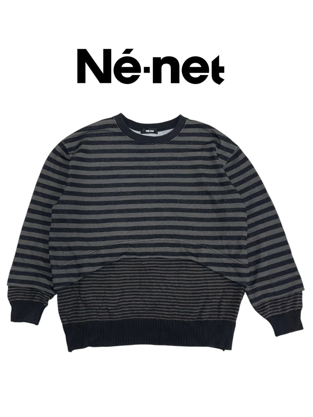 Ne-Net Ne-Net Issey Miyake Hybrid Stripe/Prisoner Sweater Size US M / EU 48-50 / 2 - 1 Thumbnail