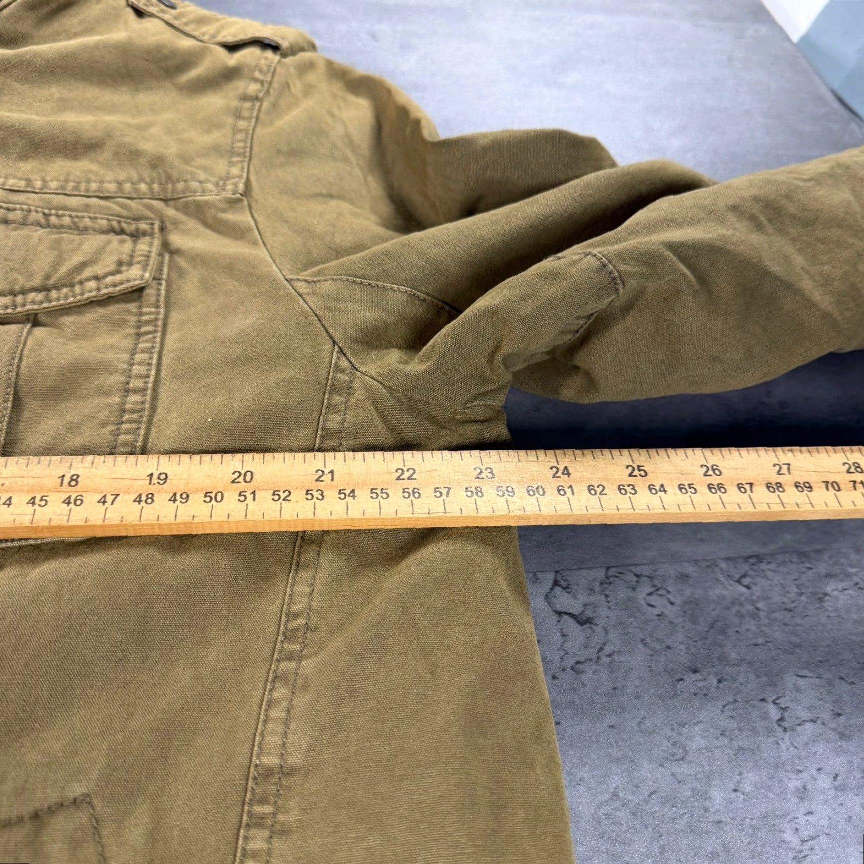 Levi's Levi's Military Jacket Hooded Lined Insulated Sherpa Canvas Mid-Length Beig e Brown M Adult Mens Jacket Size US M / EU 48-50 / 2 - 6 Thumbnail