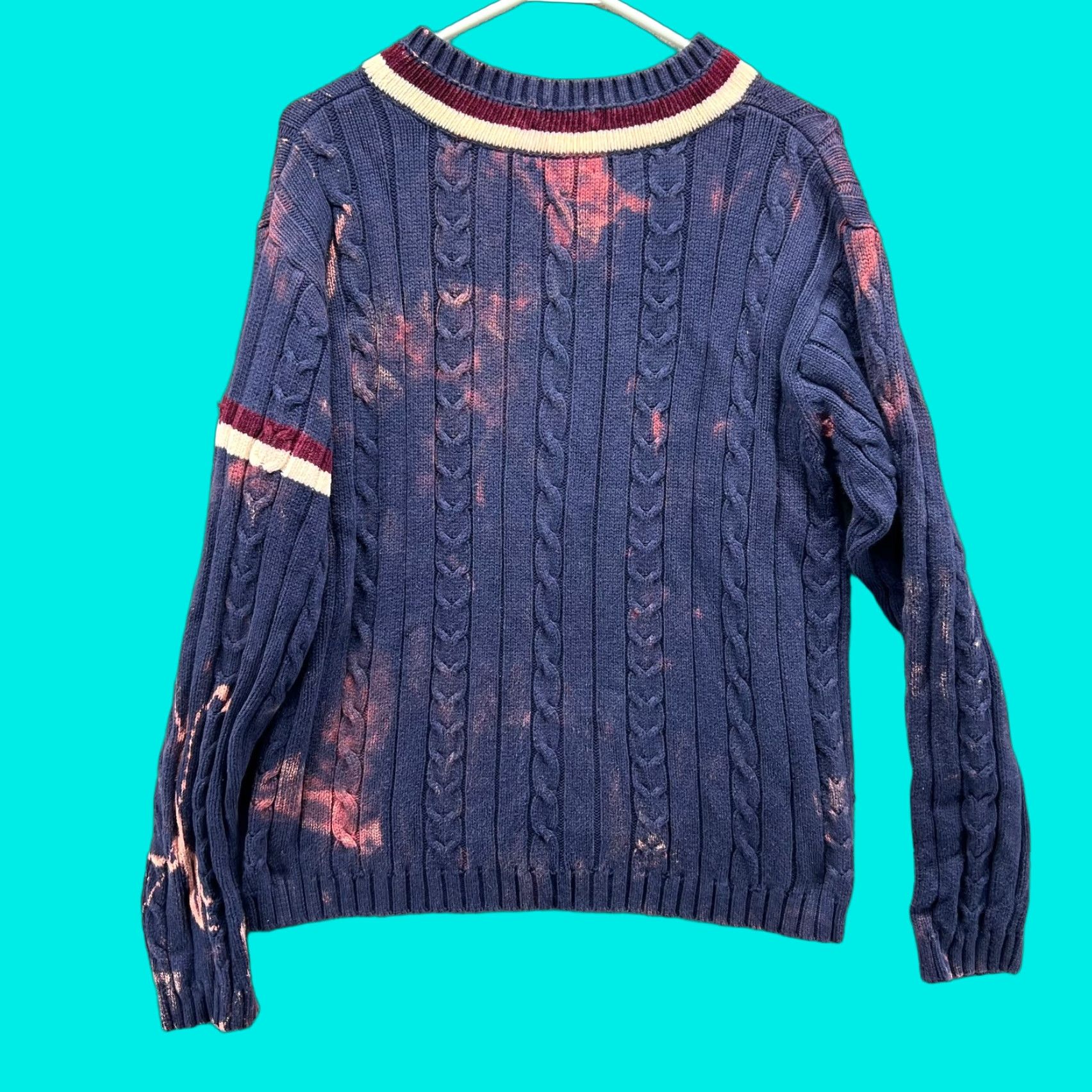 Tommy Hilfiger VINTAGE Tommy Hilfiger Pullover Sweater Mens Medium Navy Blue Knit Logo 90s Size US M / EU 48-50 / 2 - 1 Thumbnail