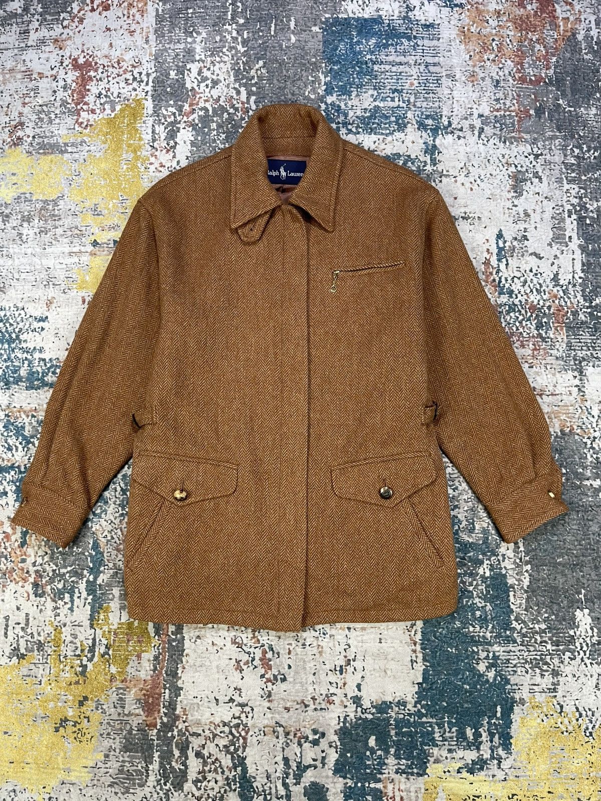 Polo Ralph Lauren Ralph Lauren Herringbone Tweed Half Cinch Equastrian Jacket Size L / US 10 / IT 46 - 16 Thumbnail