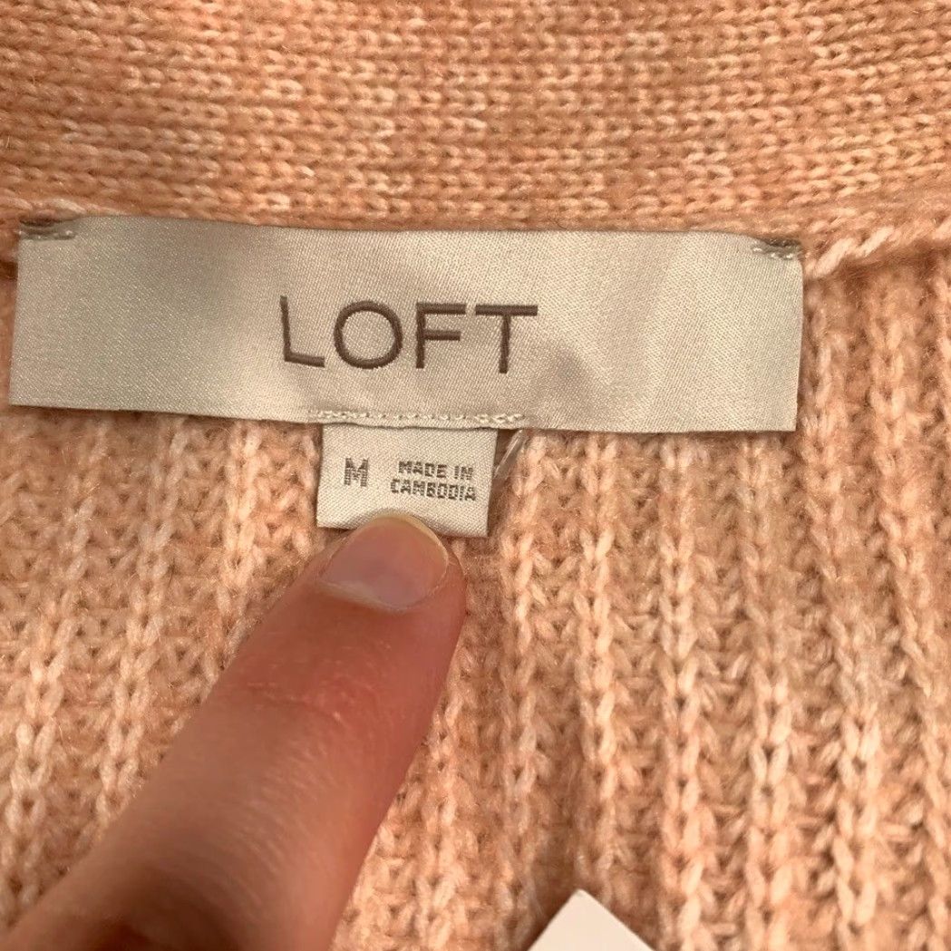 Loft LOFT Knit Cardigan Pink Soft LOFT Cardigan Women M Pink Regular Cardigan Women Size M / US 6-8 / IT 42-44 - 4 Thumbnail