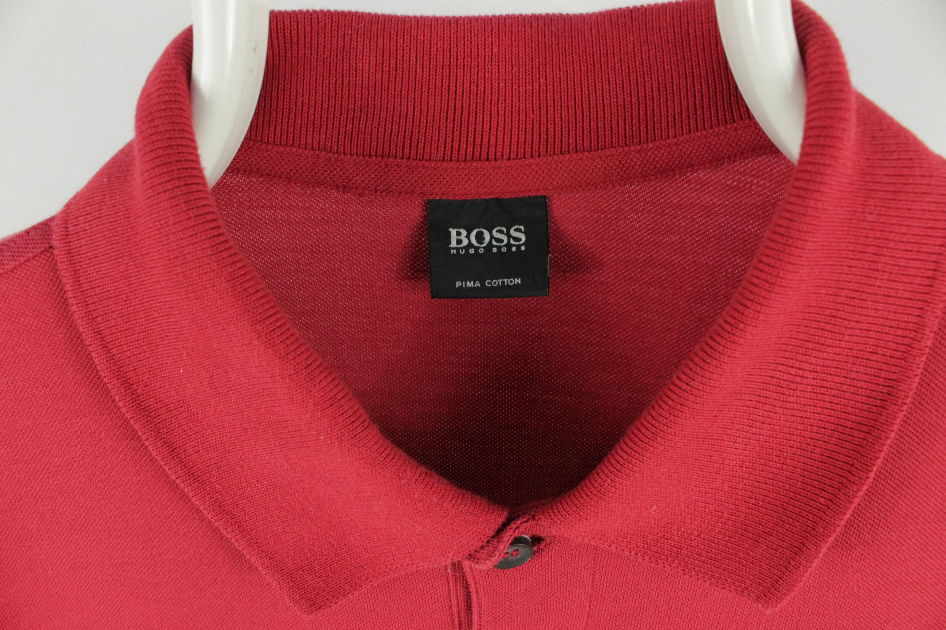Hugo Boss × Vintage Hugo Boss Ferrara Regular Fit Pima Cotton Red Polo Shirt Size US M / EU 48-50 / 2 - 3 Thumbnail
