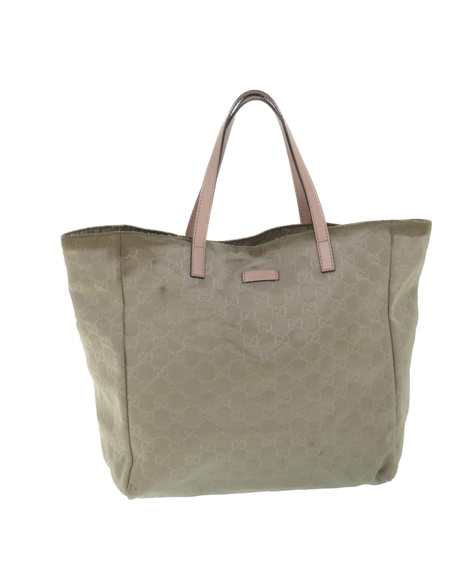 image of Gucci Gray Canvas Tote Bag With Accessory in Grey, Women's