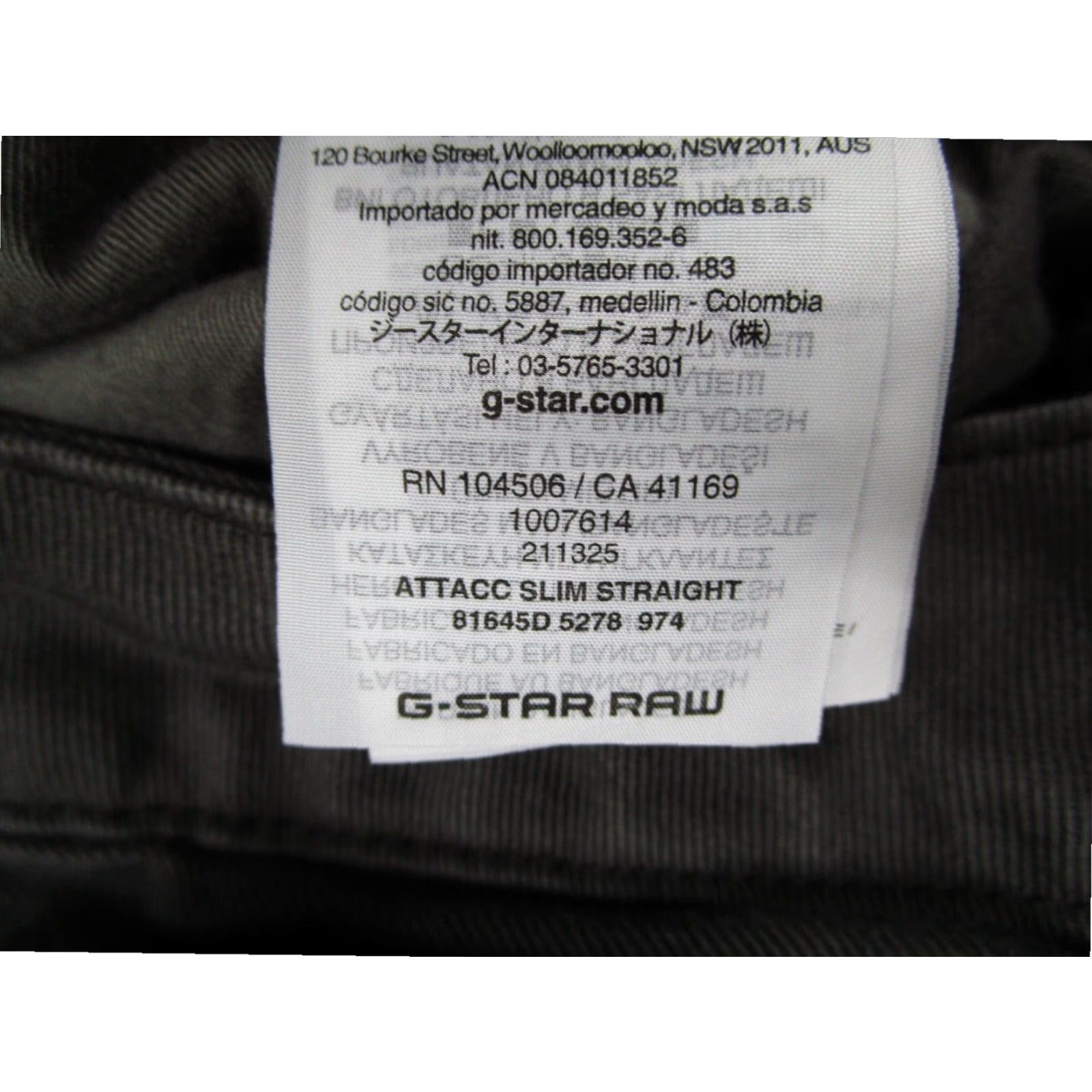 G-Star G-Star ATTACC Slim Straight Jeans Mens Gray Cotton 36x32 Size US 36 / EU 52 - 4 Thumbnail