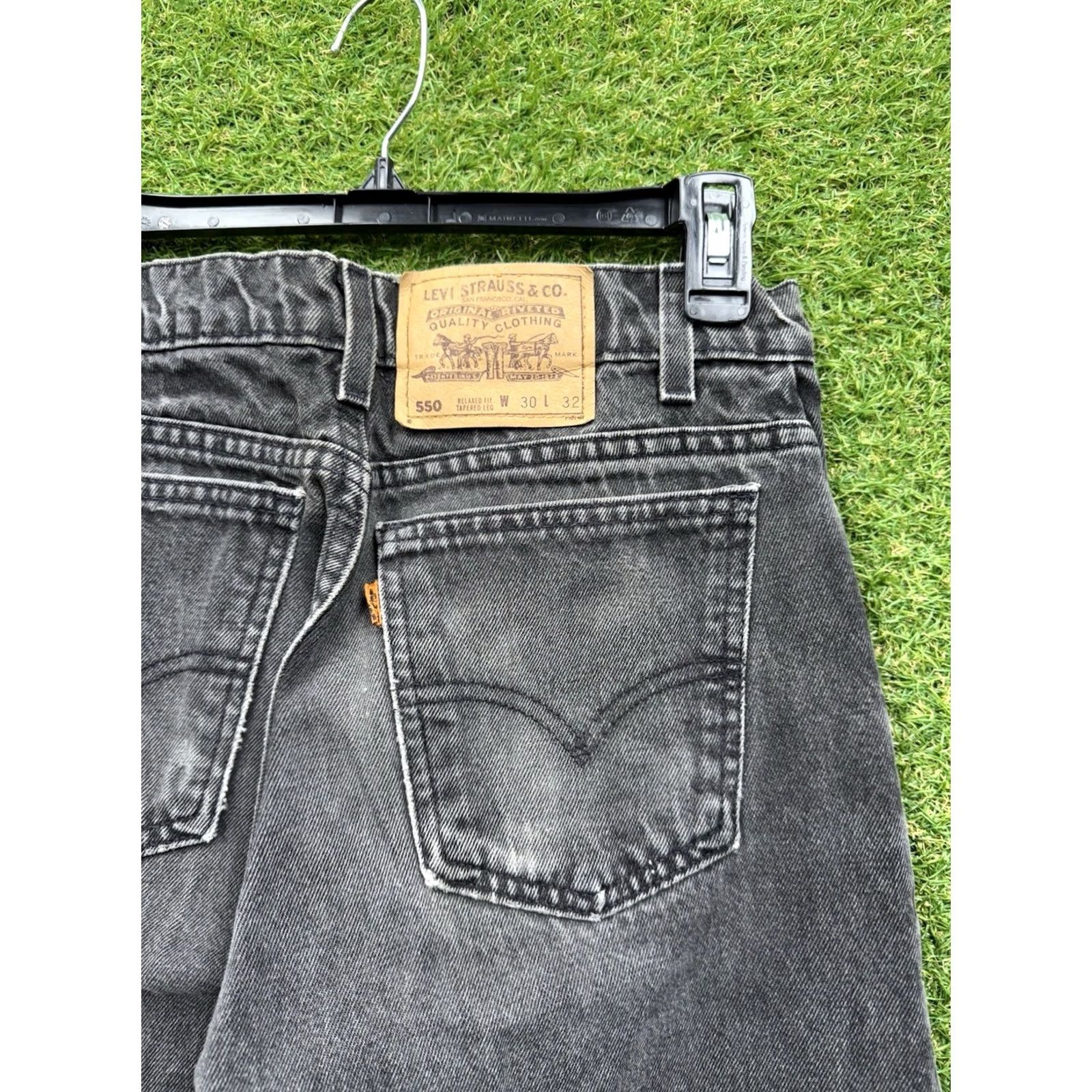Levi's Levi's 550 Jeans Denim Black 30x32 Slim Fit Vintage 90s Grunge Logo Mens Jeans Size US 30 / EU 46 - 4 Thumbnail