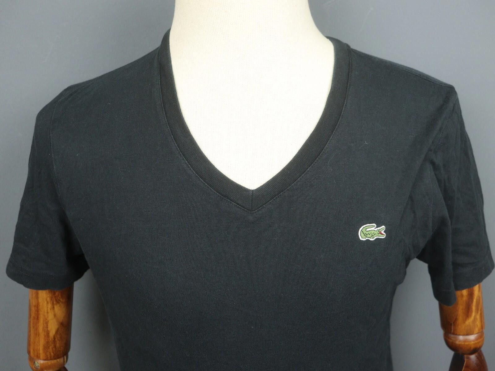 Lacoste Lacoste Black 100% Cotton Pullover Tee Shirt Size 4 Size US M / EU 48-50 / 2 - 2 Thumbnail