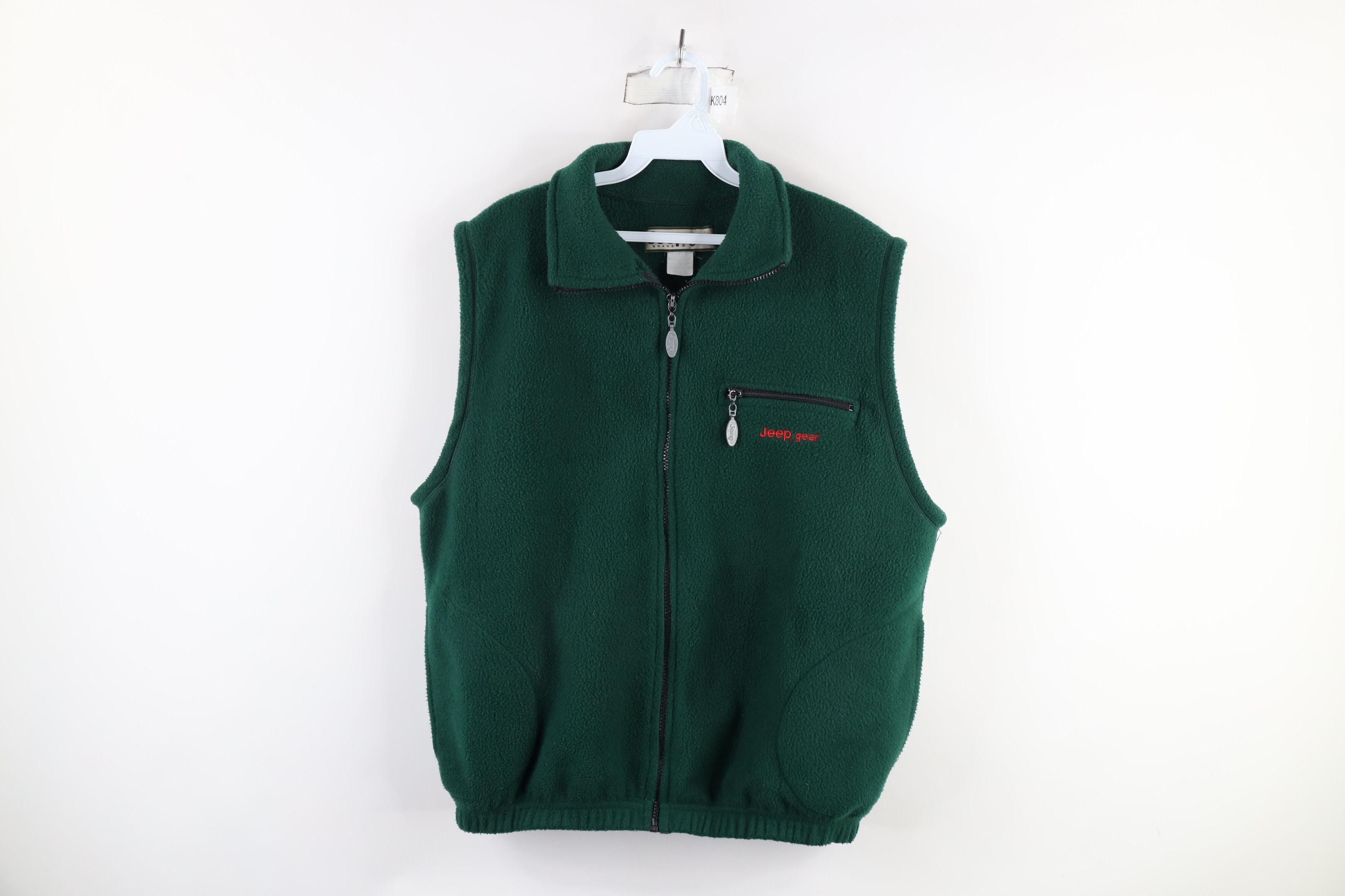 Jeep × Vintage Vintage 90s Jeep Gear Zip Fleece Vest Jacket Green USA Size US XL / EU 56 / 4 - 1 Thumbnail