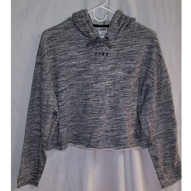 Victoria's Secret Victoria’s Secret PINK Grey Crop Hoodie Pullover Size L Size L / US 10 / IT 46 - 4 Thumbnail