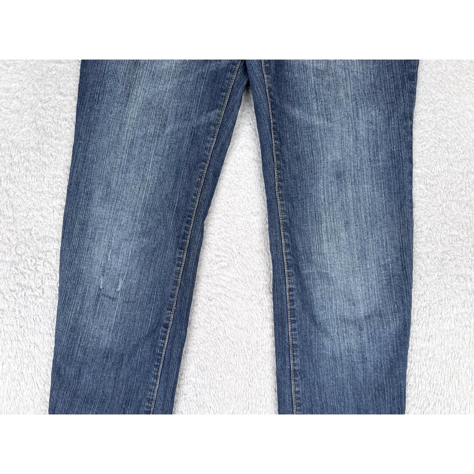 Mossimo Mossimo Supply Co Bootcut Jeans Juniors 9L Blue Med Wash Low Rise Stretch 30x30 Denim Jeans Women's 90s Spring Summer Fall Winter Size 30" / US 8 / IT 44 - 3 Thumbnail