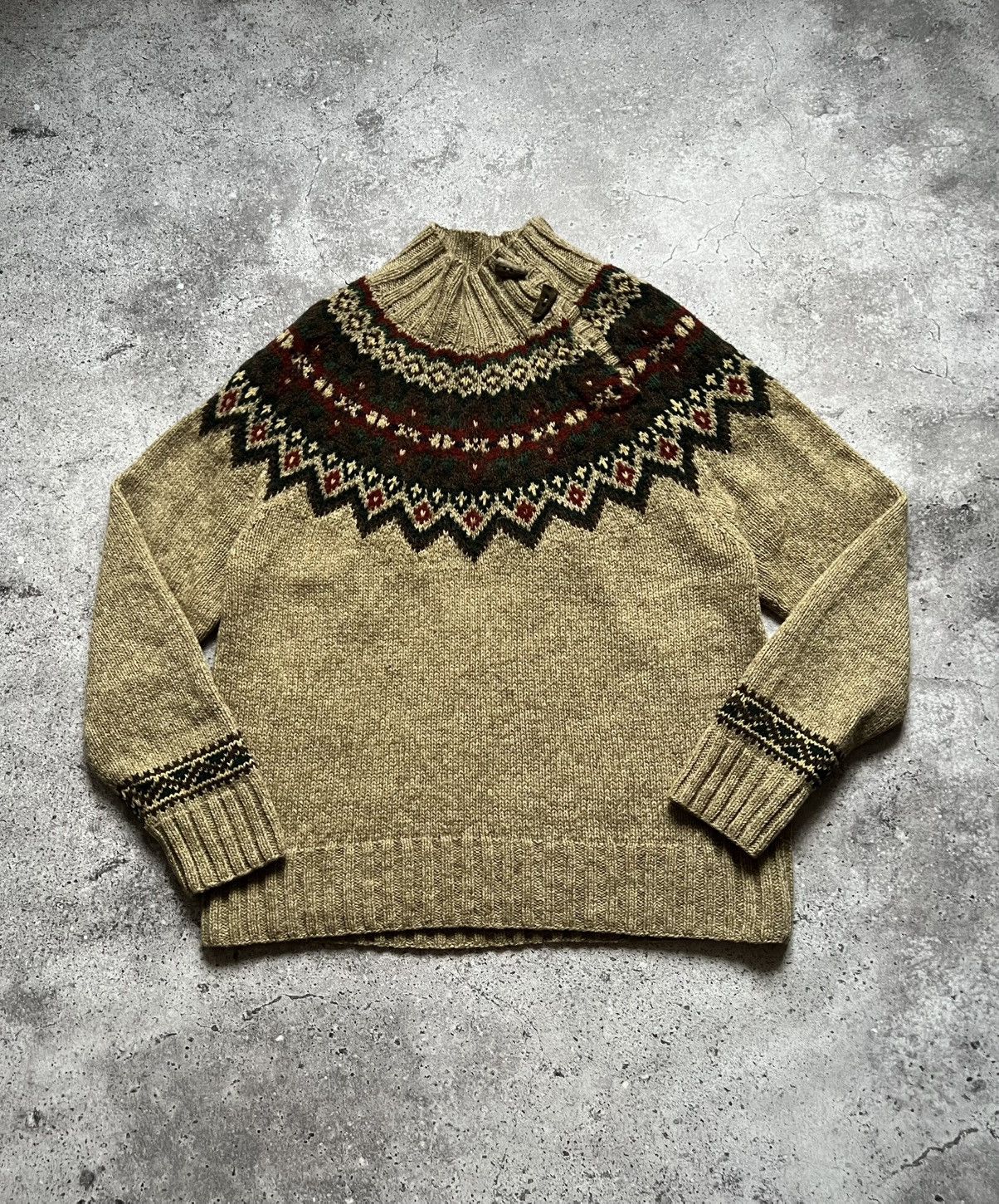 Vintage Polo Ralph Lauren Hand knit authentic Aztec fair isle sweater