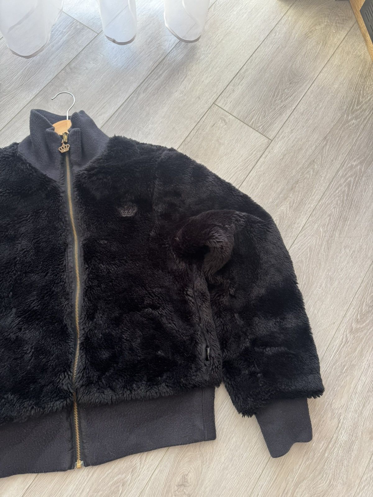 Adidas Vintage Y2K Adidas Faux Fur Down Brown Bomber Jacket Utility Size US L / EU 52-54 / 3 - 3 Thumbnail