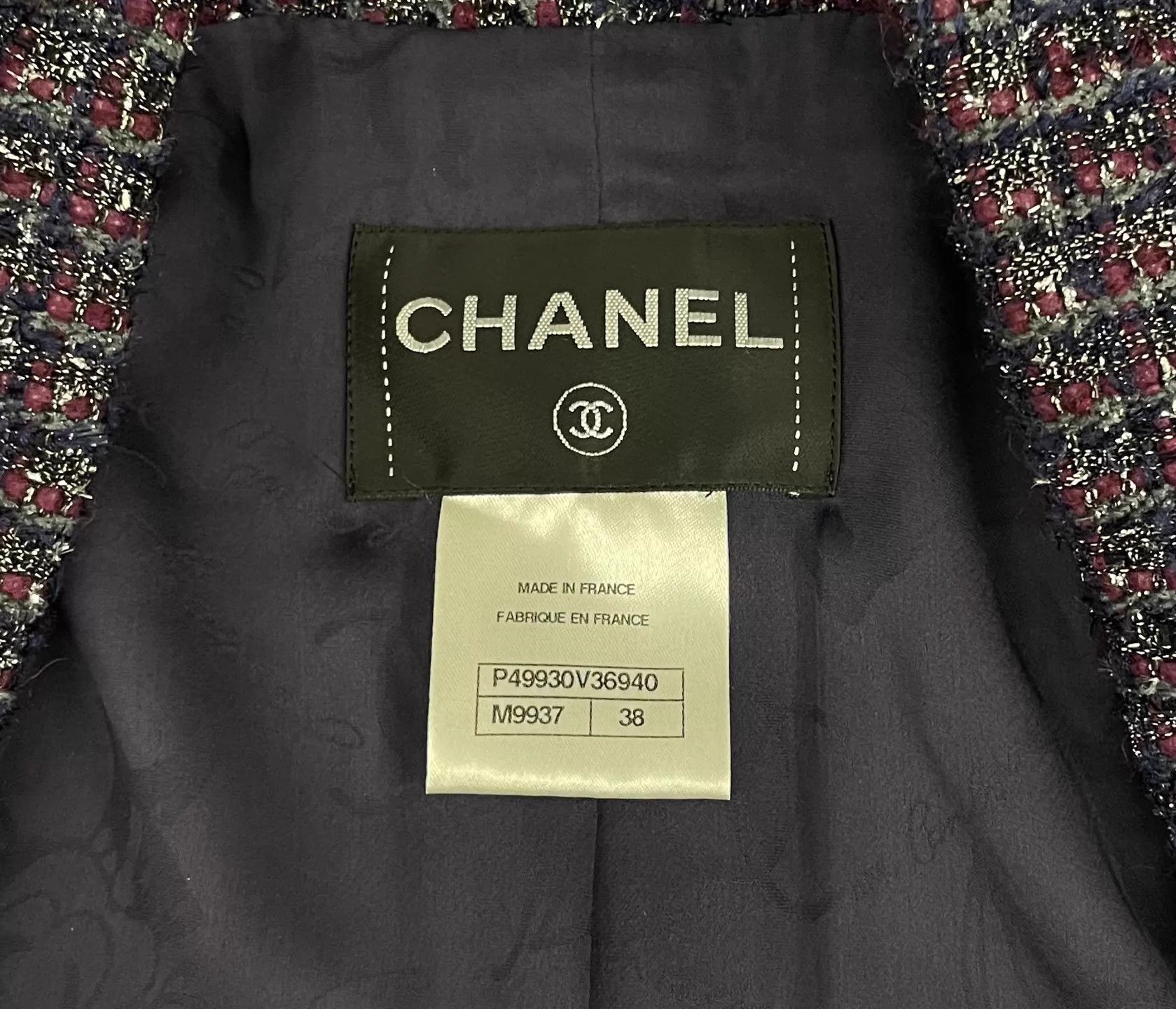Chanel Chanel Purple Tweed Women's Coco Style Jacket Size S / US 4 / IT 40 - 5 Thumbnail