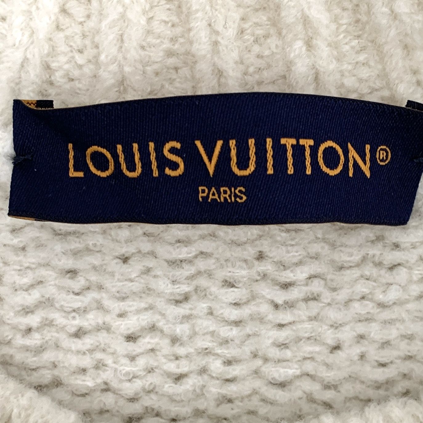 Louis Vuitton Louis Vuitton Logo Intarsia Wool Sweater Cream (M) Size US M / EU 48-50 / 2 - 5 Thumbnail