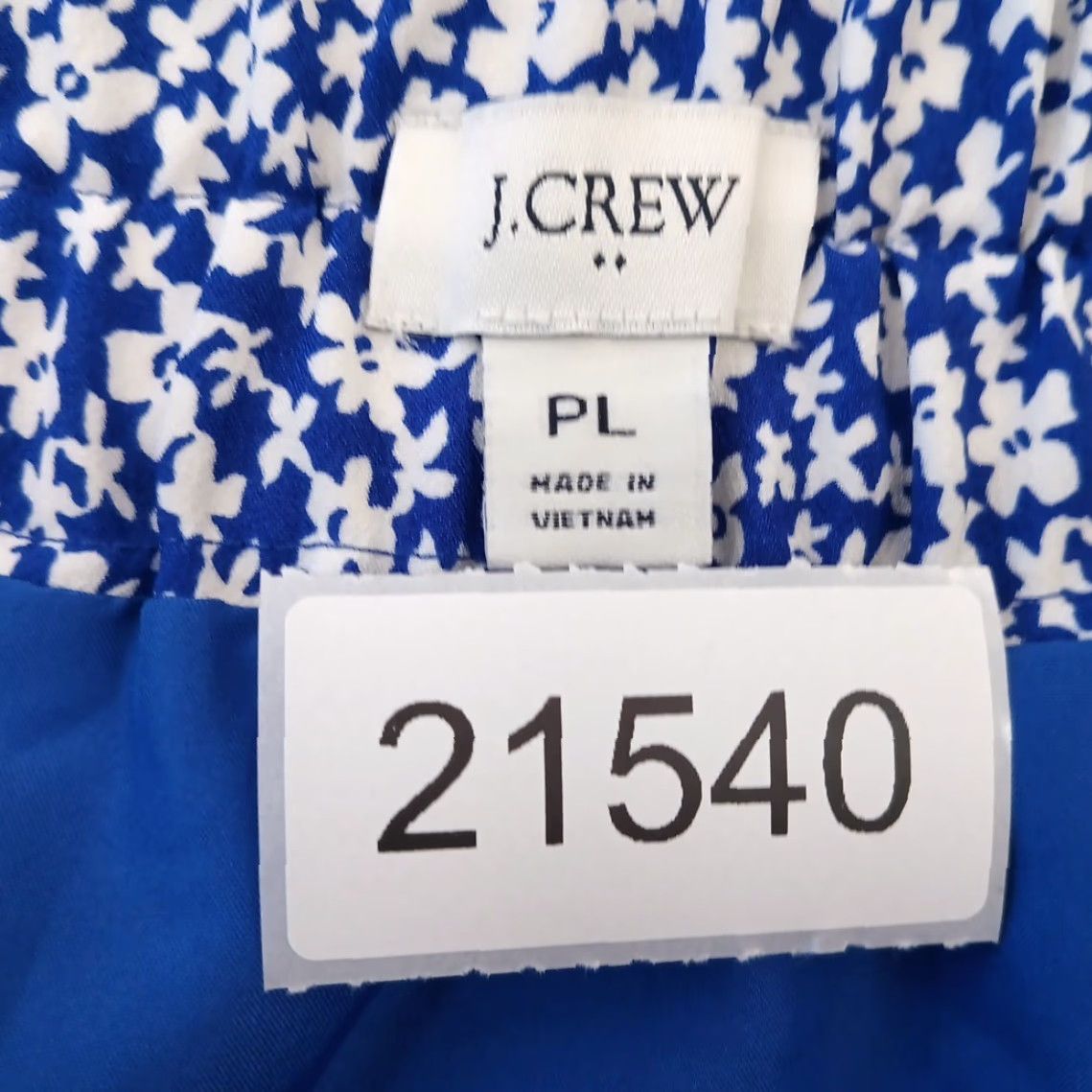 J.Crew J.Crew Skirt PL Knee Length Floral Blue Elastic Waist Lined Pockets Slit Petite Women Skirt Size 36" / US 14 / IT 50 - 7 Thumbnail