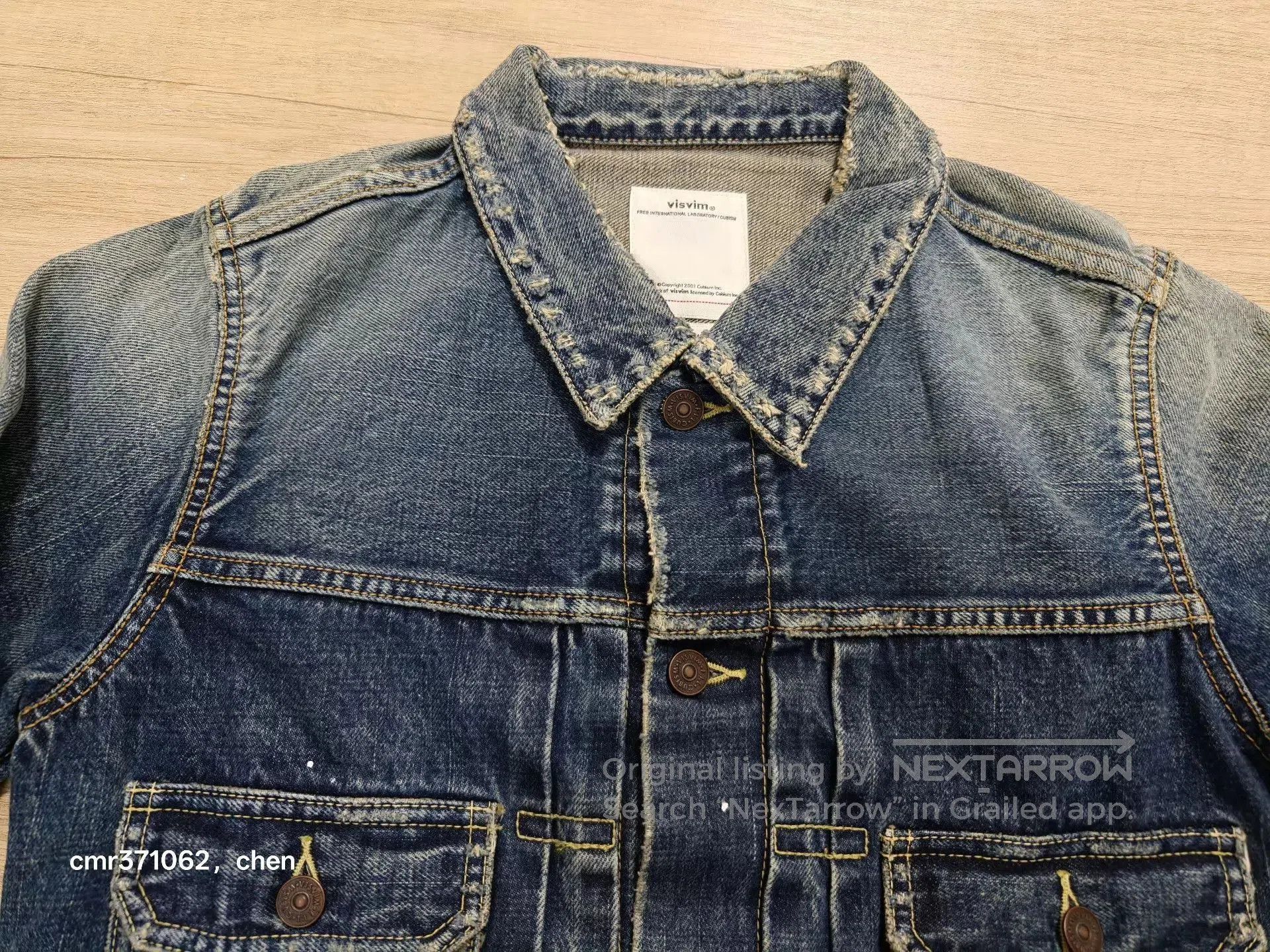 Visvim Blue Denim Jacket with Paint Splatter Details. Size US M / EU 48-50 / 2 - 4 Thumbnail