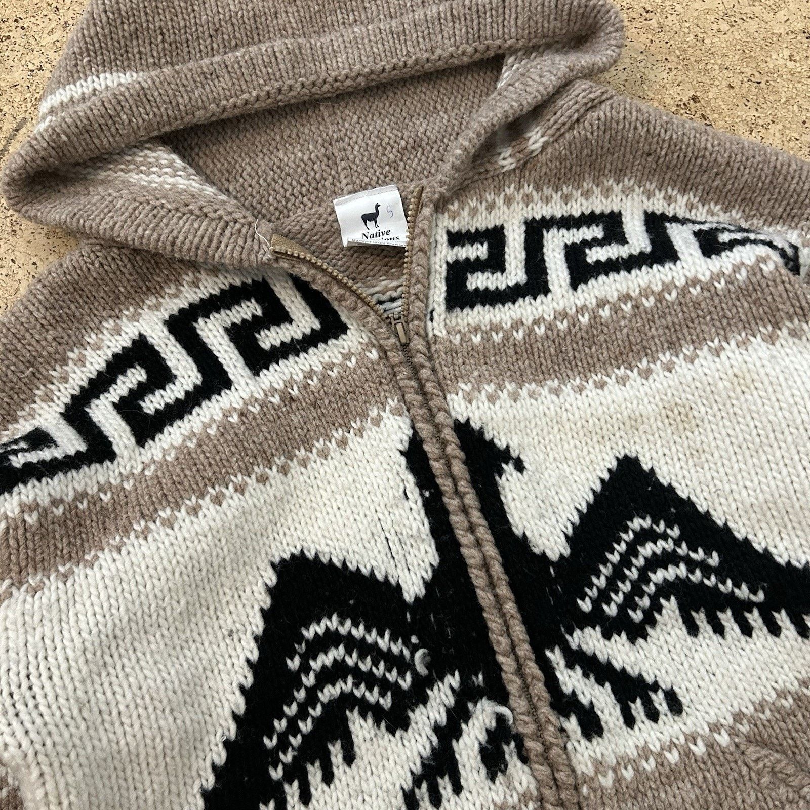 Vintage Native Creations Thunderbird Eagle Wool Hoodie Sweater Size US S / EU 44-46 / 1 - 2 Thumbnail