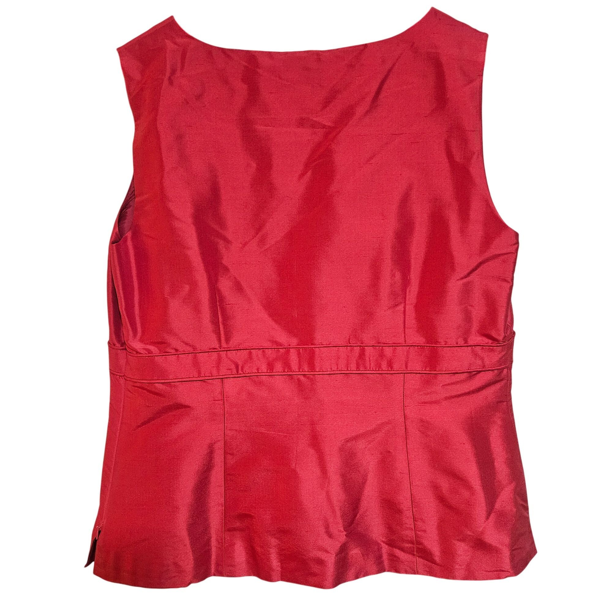 Talbots Talbots Women's Silk Top Red Medium Holiday Glam Minimalist Size XL / US 12-14 / IT 48-50 - 3 Thumbnail