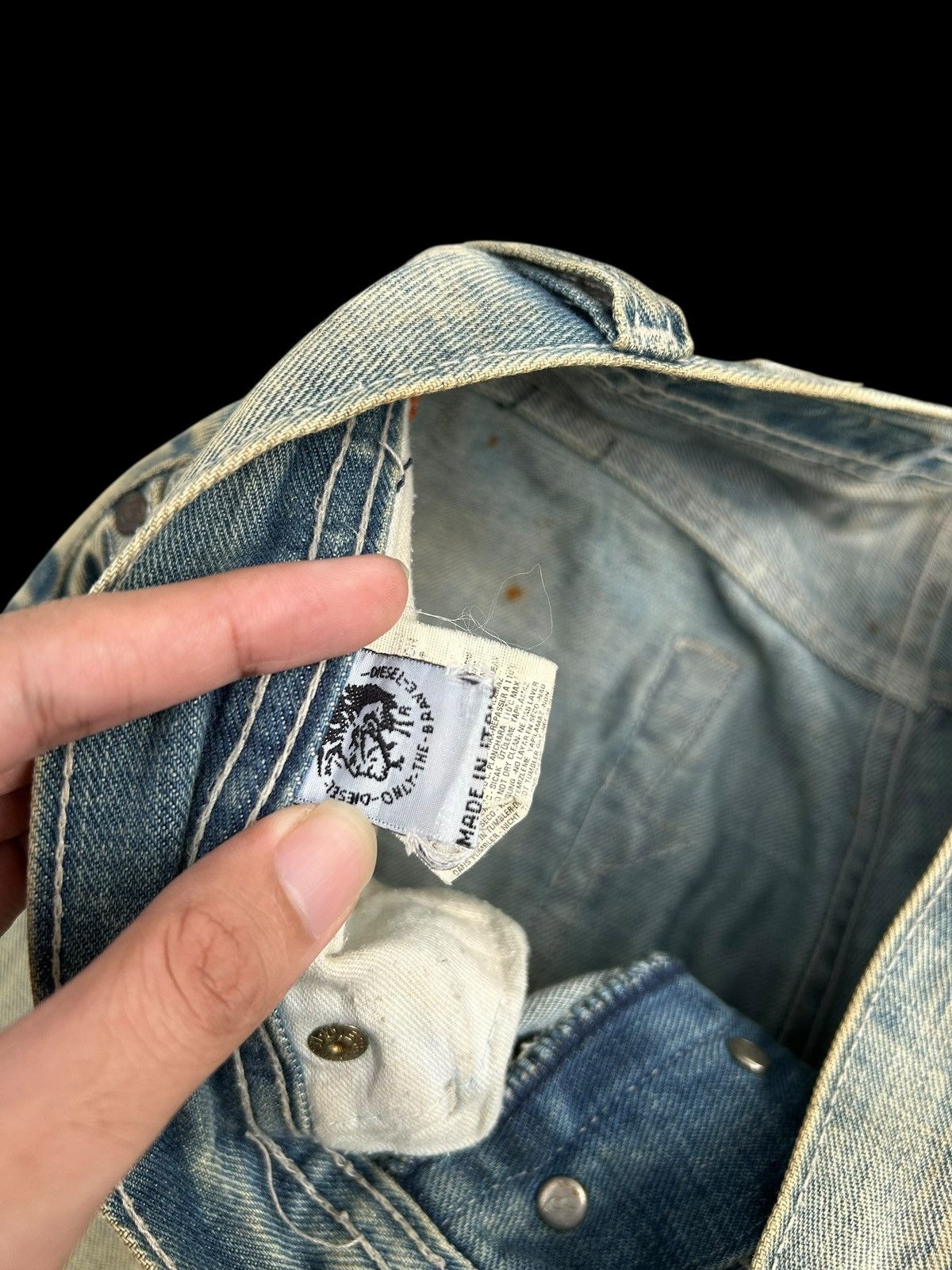 Kapital Vintage Diesel Big Logo Distressed Dirty Denim jeans Size US 32 / EU 48 - 12 Thumbnail