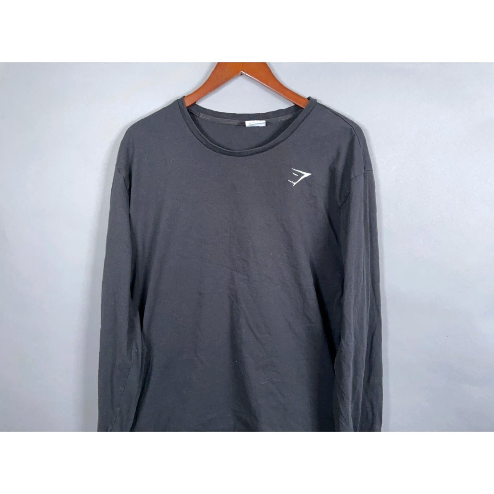 Gymshark VINTAGE Gymshark Men's T-Shirt Long Sleeve Crew Neck Cotton Logo 3XL Black Athleisure Size US XXL / EU 58 / 5 - 4 Thumbnail