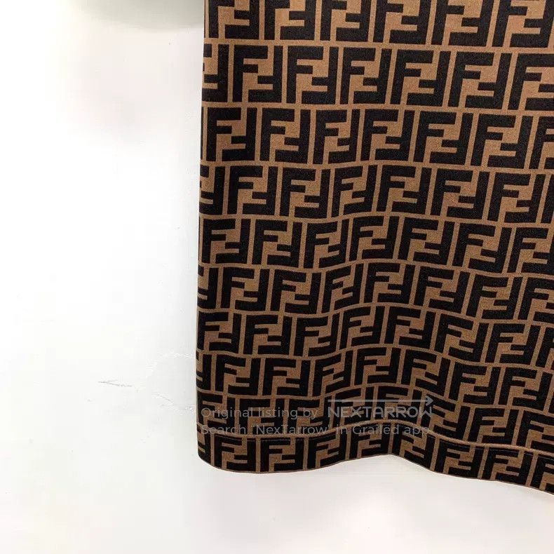 Fendi Fendi Dark Brown Double F Monogram Printed Cotton Crew Nec Size US L / EU 52-54 / 3 - 4 Thumbnail