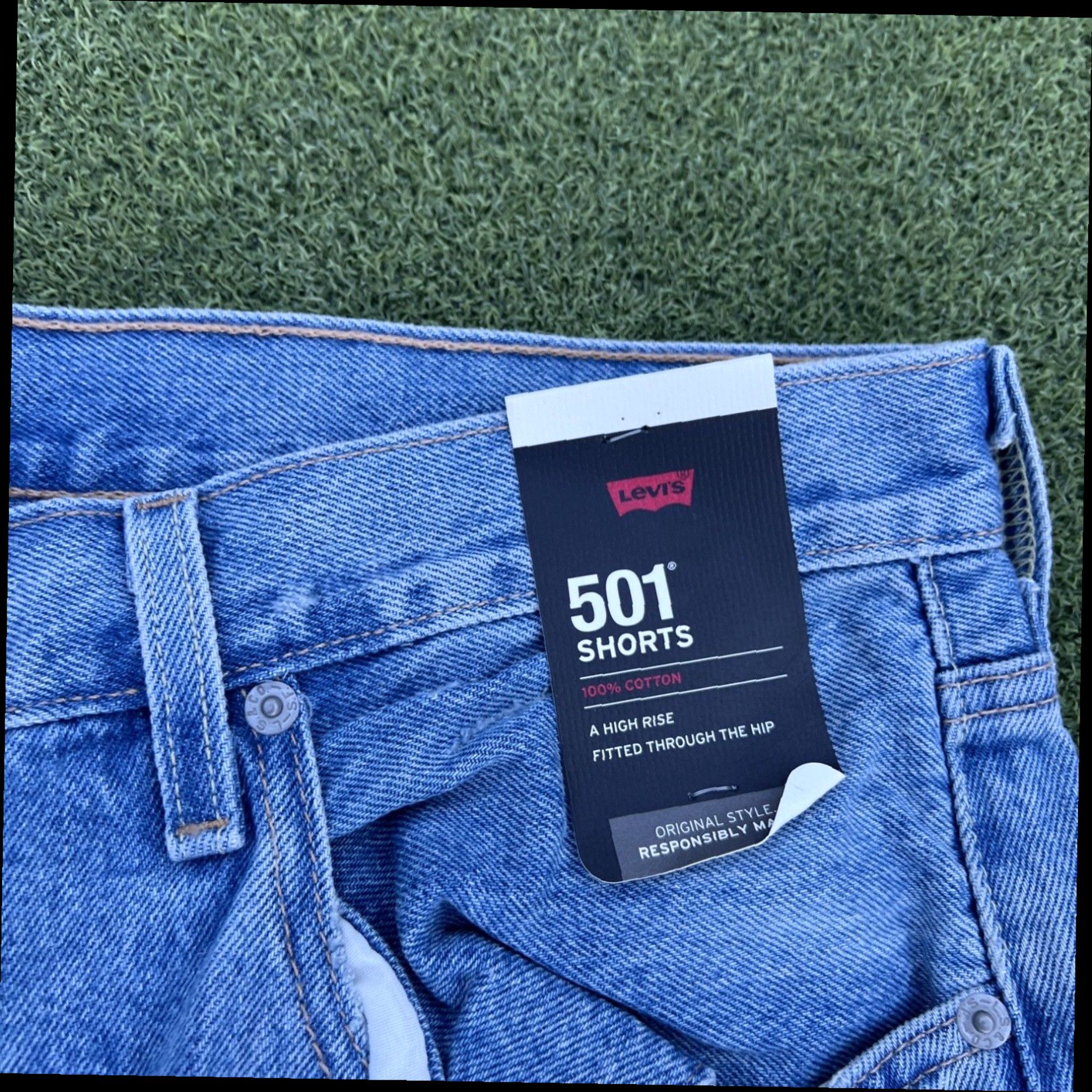 Levi's Levis 501 Shorts Womens 34 Cut Off Denim High Rise Button Fly Distressed New Size 24" / US 00 / IT 34 - 5 Thumbnail