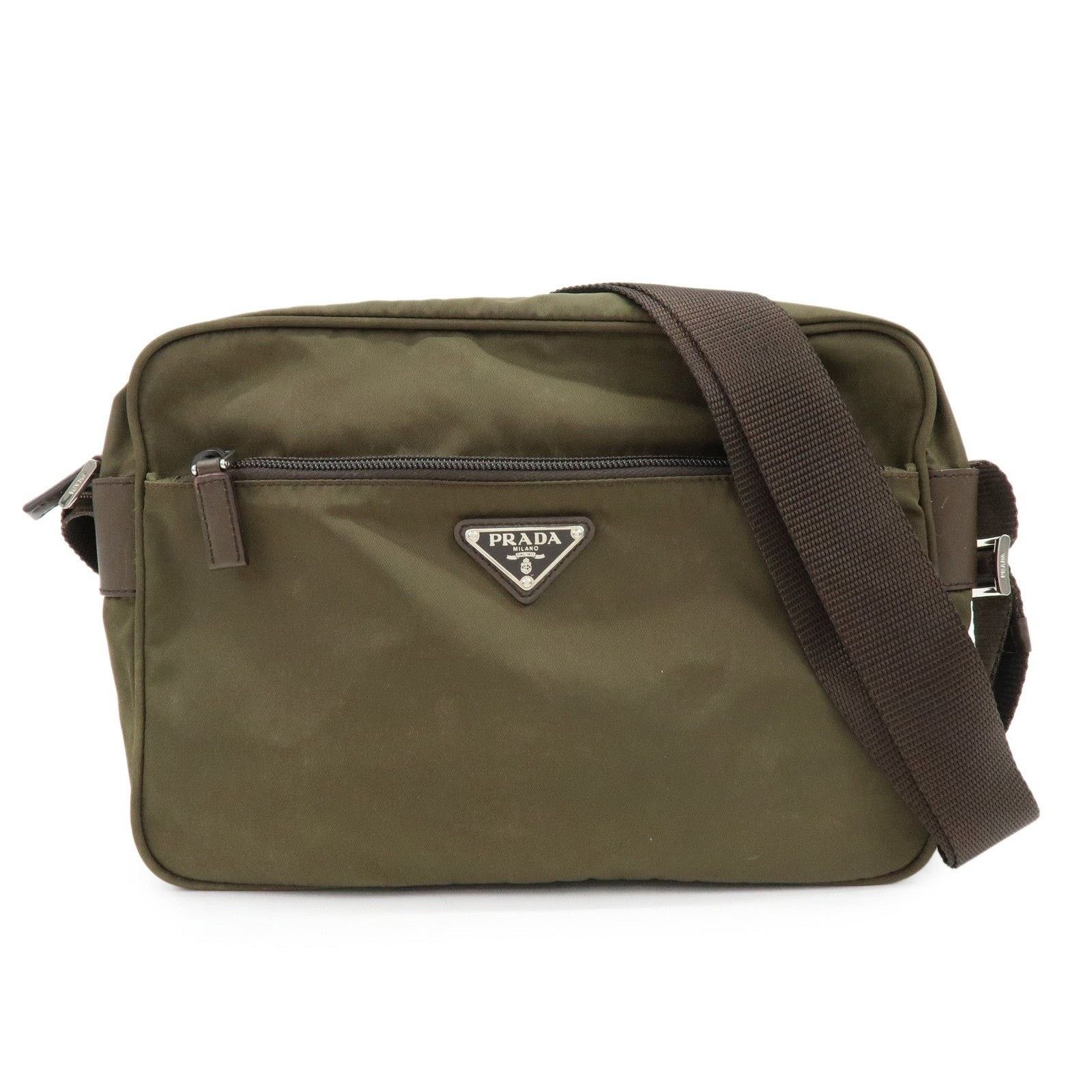 Prada Prada Triangle Logo Nylon Crossbody Bag Green Size ONE SIZE - 1 Thumbnail