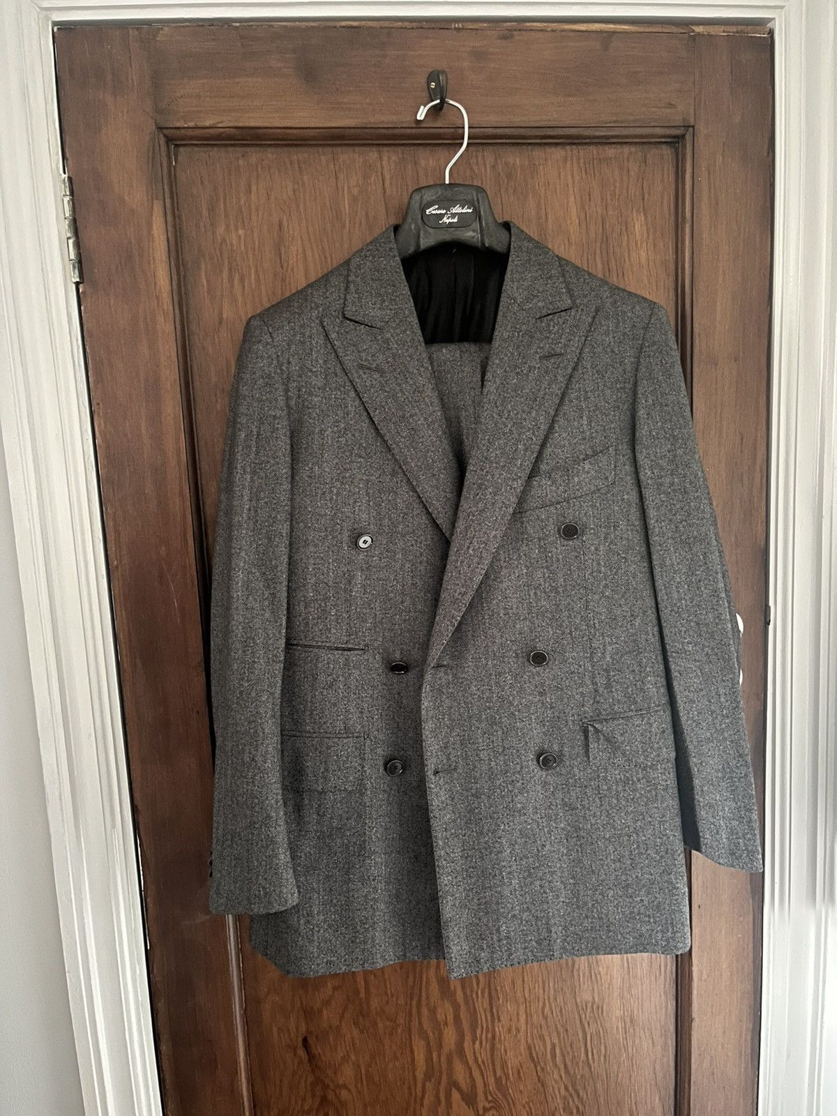 Cesare Attolini Cesare Attolini grey wool double breasted suit size 38r Size 38R - 1 Thumbnail