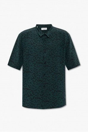 o1tp1o0125 Silk Shirt in Green/Black