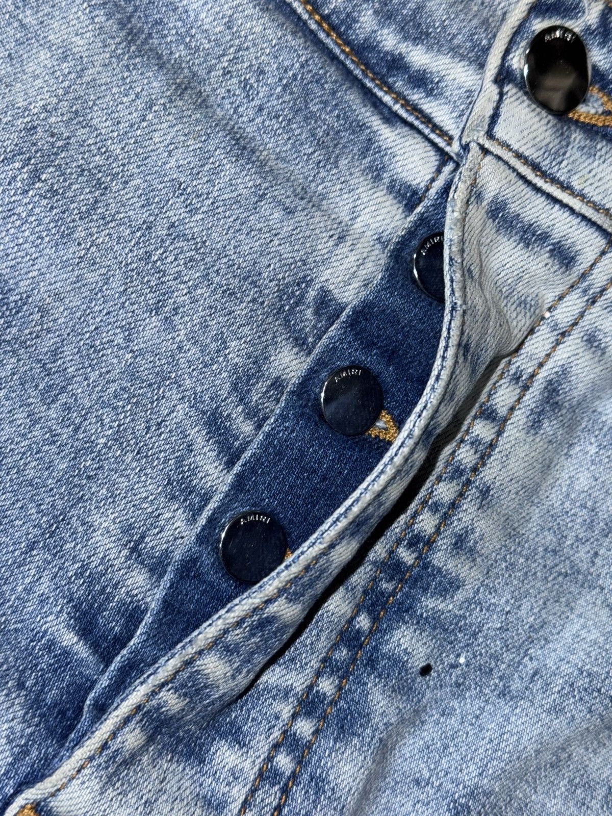 Amiri AMIRI MX1 PAINTED BLUE JEANS Size US 34 / EU 50 - 18 Thumbnail