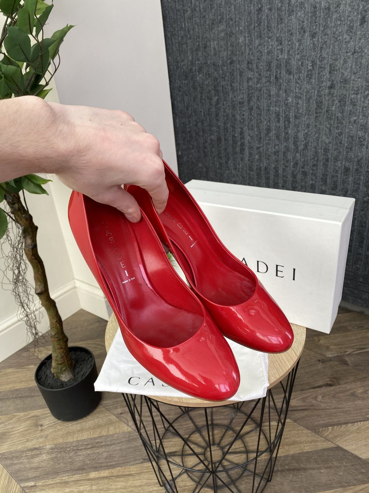 Casadei Casadei Red Patent Leather Pumps Heel Designer High Heels Size US 9 / IT 39 - 13 Thumbnail