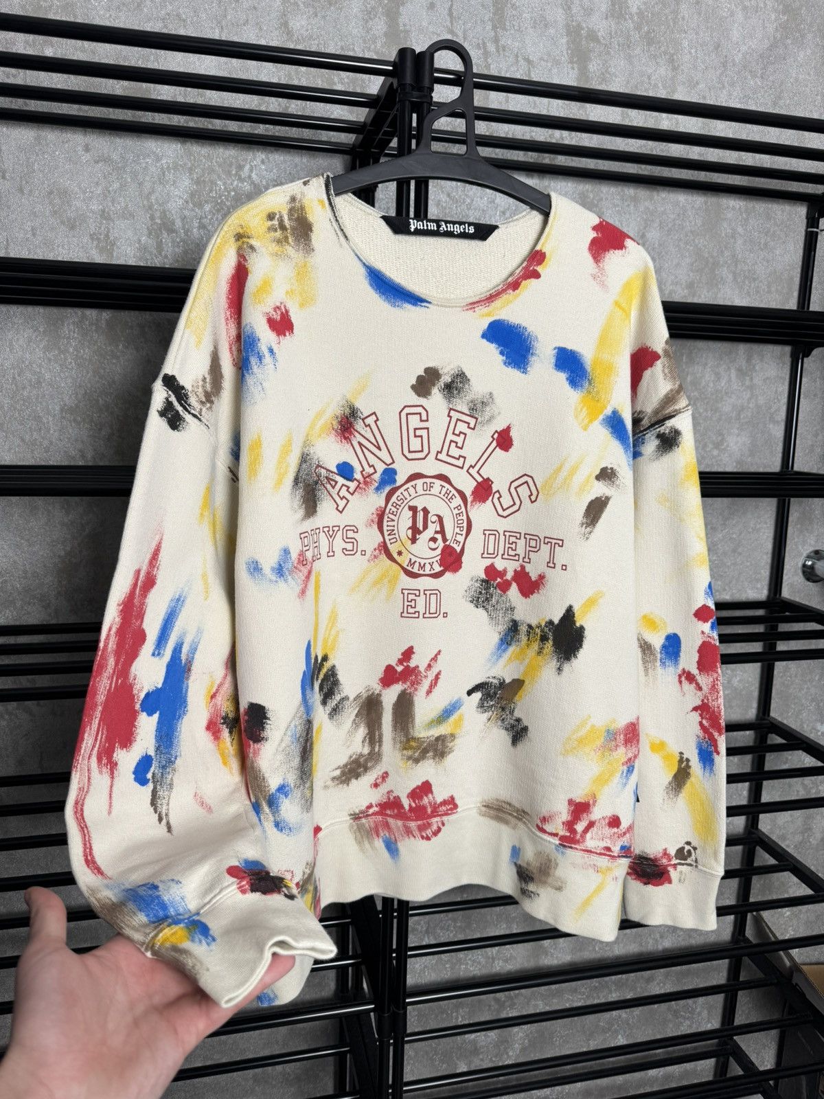 Palm Angels Rare Painted College Sweatshirt Size US S / EU 44-46 / 1 - 3 Thumbnail