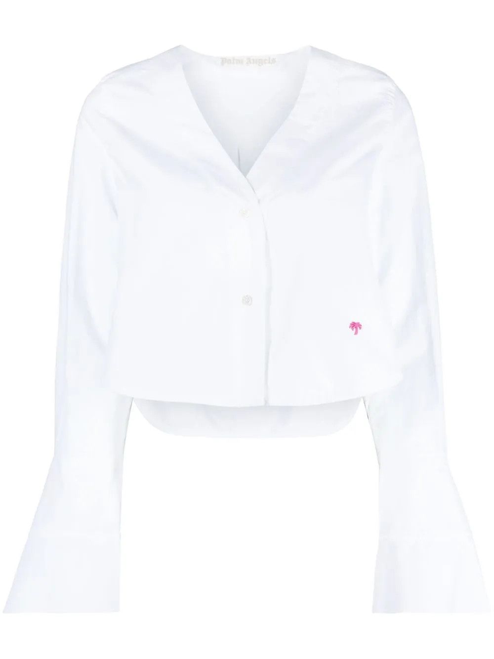 Palm Angels o1y1125 Solid Color Shirt in White Size S / US 4 / IT 40 - 1 Thumbnail