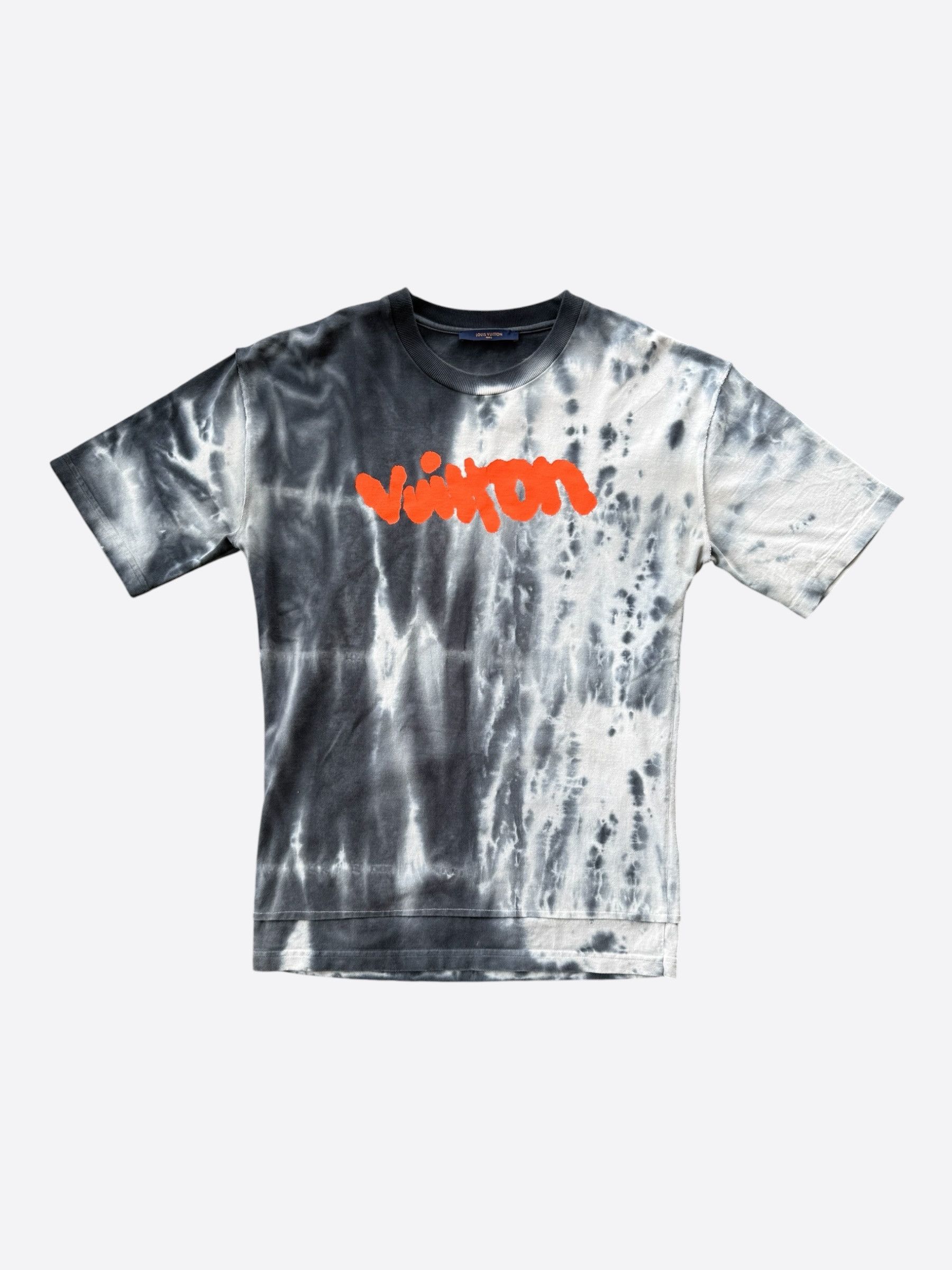 Louis Vuitton Louis Vuitton Grey & Orange Tie-Dye Graffiti T-Shirt Size US L / EU 52-54 / 3 - 1 Thumbnail