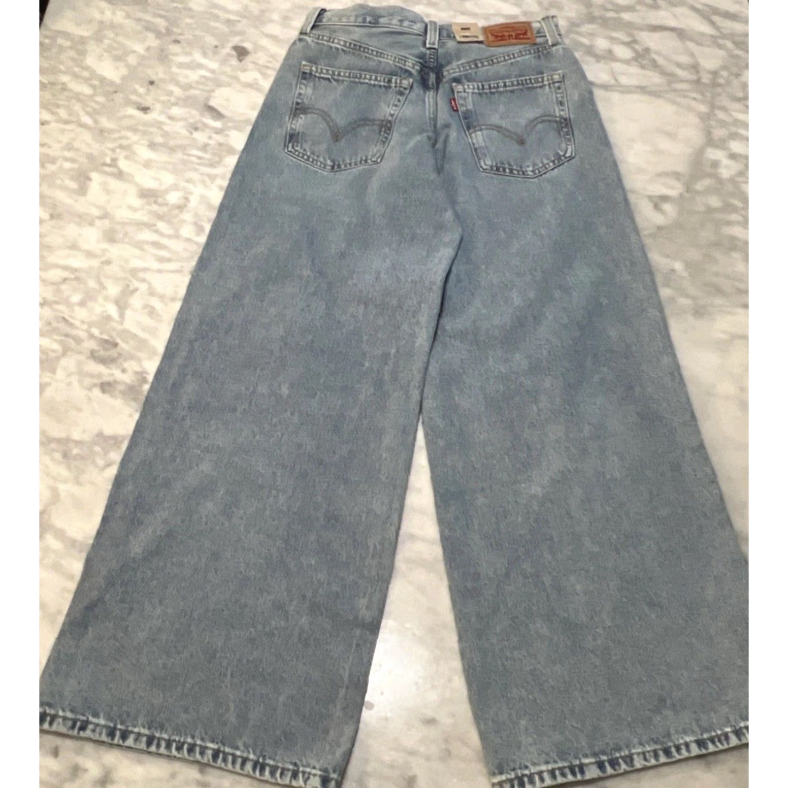 Levi's Levi's 94's Baggy Wide Leg Jeans Women’s 26x31 Distressed Blue NWT Jeans Women’s Regular 5-Pocket Design Denim Jeans Mens Womens Size 26" / US 2 / IT 38 - 7 Thumbnail
