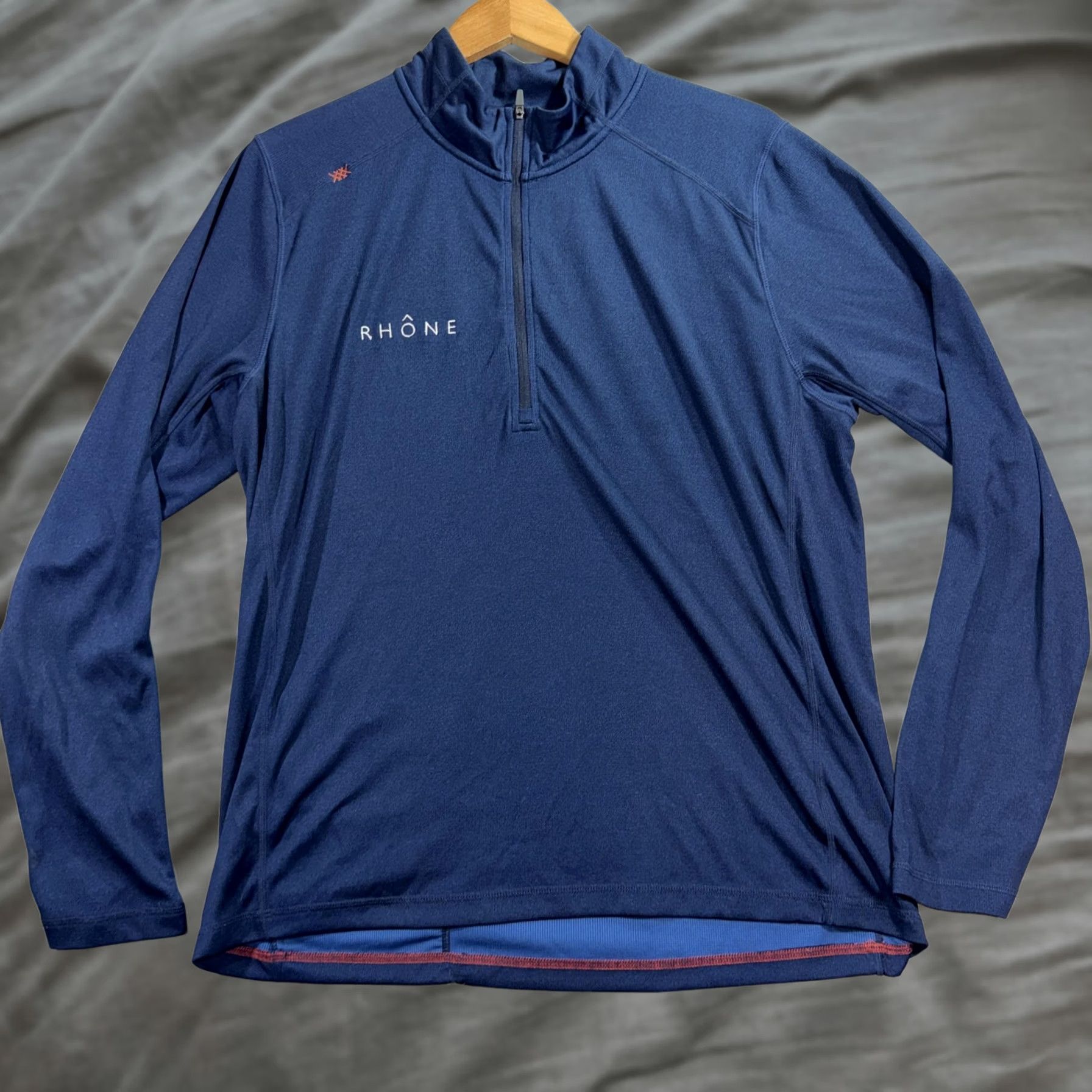Rhone Rhone Pullover Mens XL Blue Polartec Quarter Zip Long Sleeve Athletic Shirt Size US XL / EU 56 / 4 - 1 Thumbnail