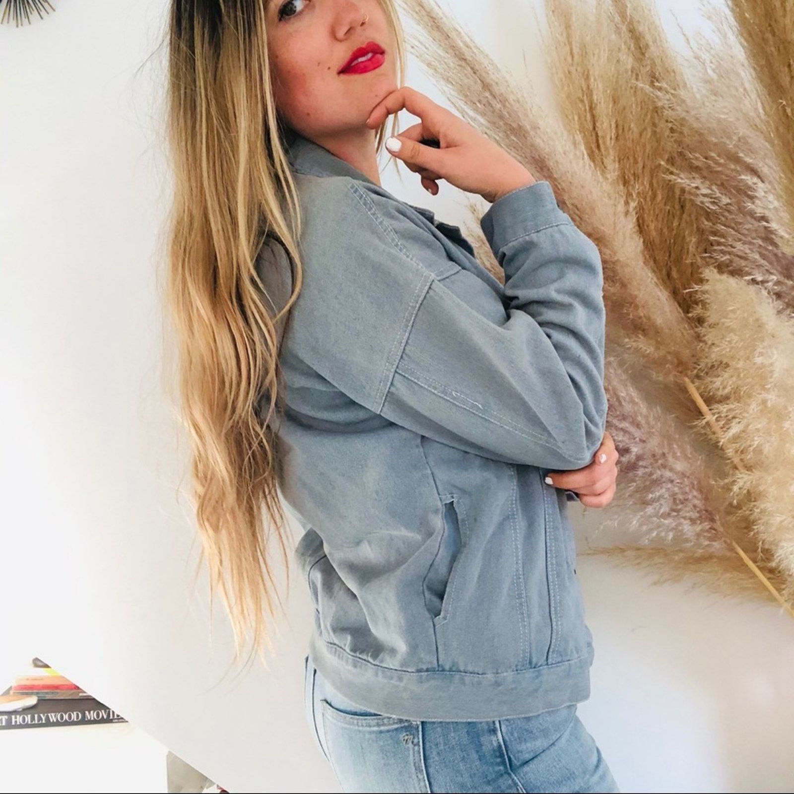 Vintage VINTAGE HENGSHENG Light Soft Blue Denim Button Jean Jacket Size S / US 4 / IT 40 - 5 Thumbnail