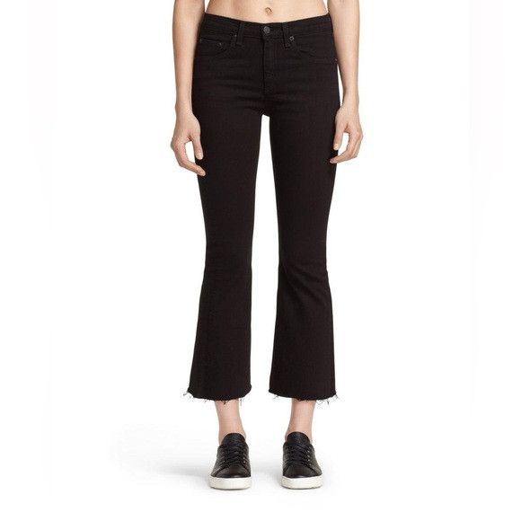 Rag & Bone RAG & BONE cropped flare black 32 black coal Euc Size 31" - 1 Thumbnail