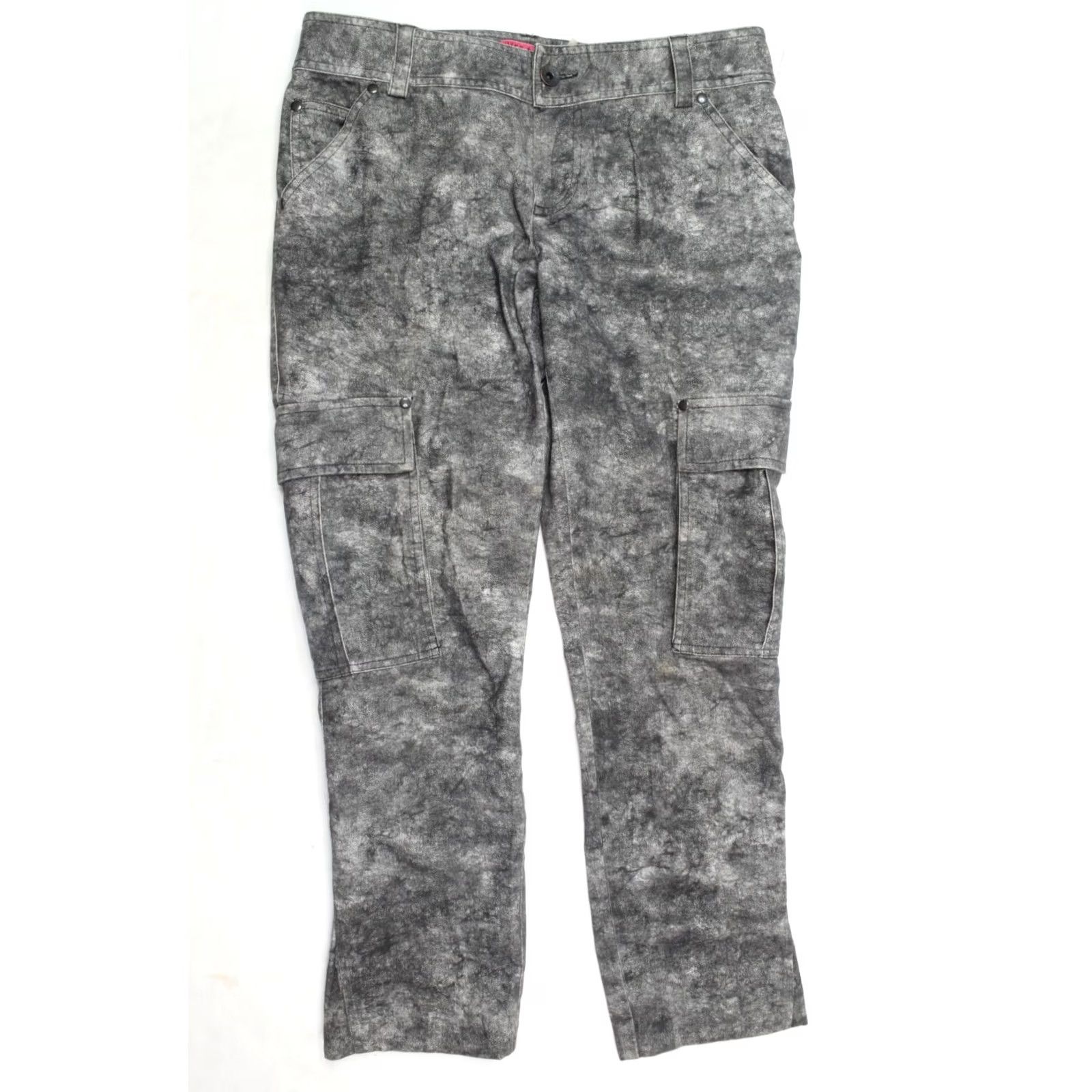 Alice + Olivia Alice+Olivia Cargo Pants Womens 10 Gray Mid-Rise Straight Leg Stretch, Cotton, Casual, Pants, Regular, Gray, 10, Womens Size 32" / US 10 / IT 46 - 2 Thumbnail