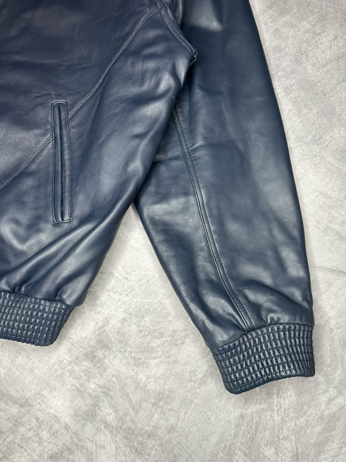 Vintage Leather jacket blue vintage Size US XL / EU 56 / 4 - 6 Thumbnail