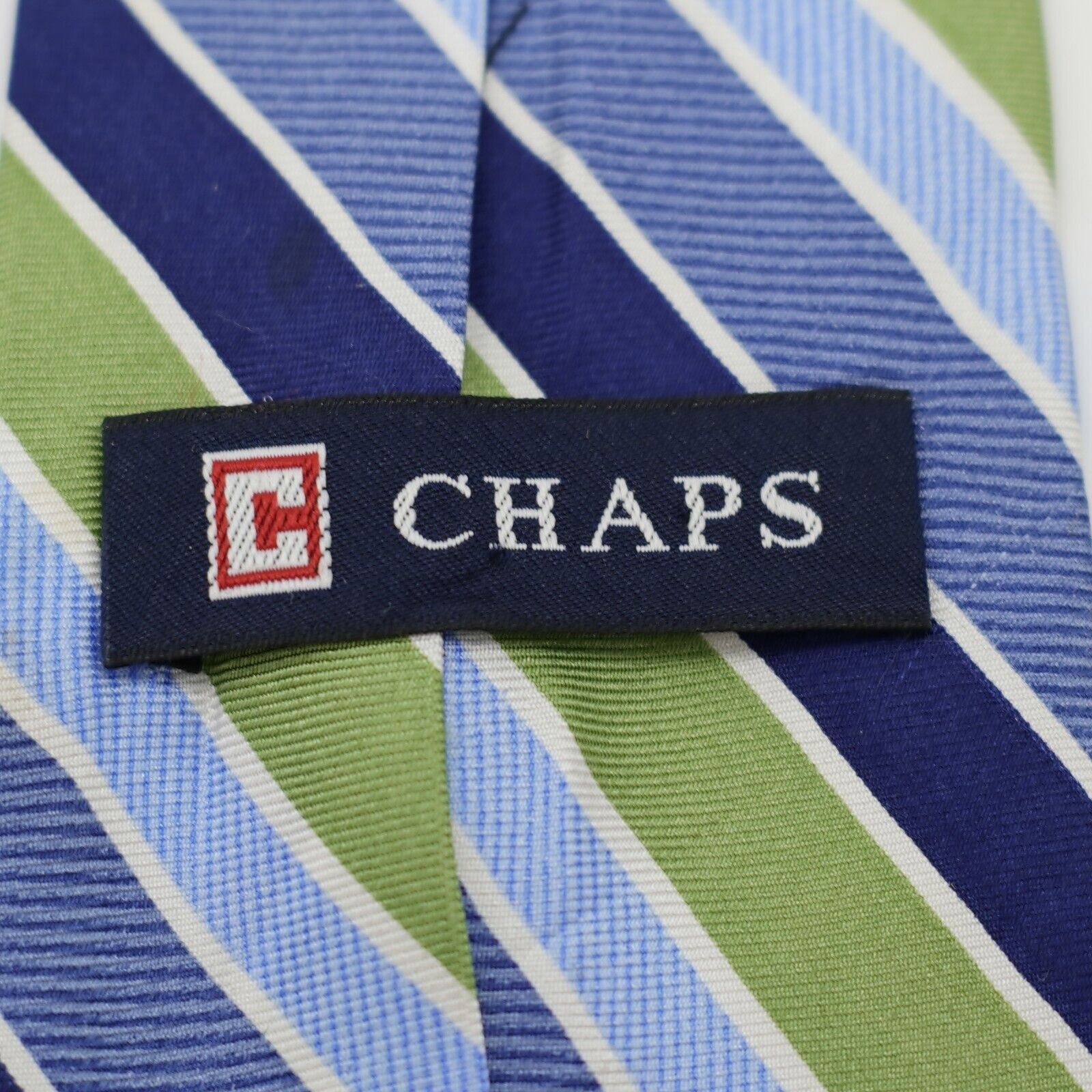 Chaps Chaps Blue Green Striped Boys Woven Silk Tie Size ONE SIZE - 3 Thumbnail