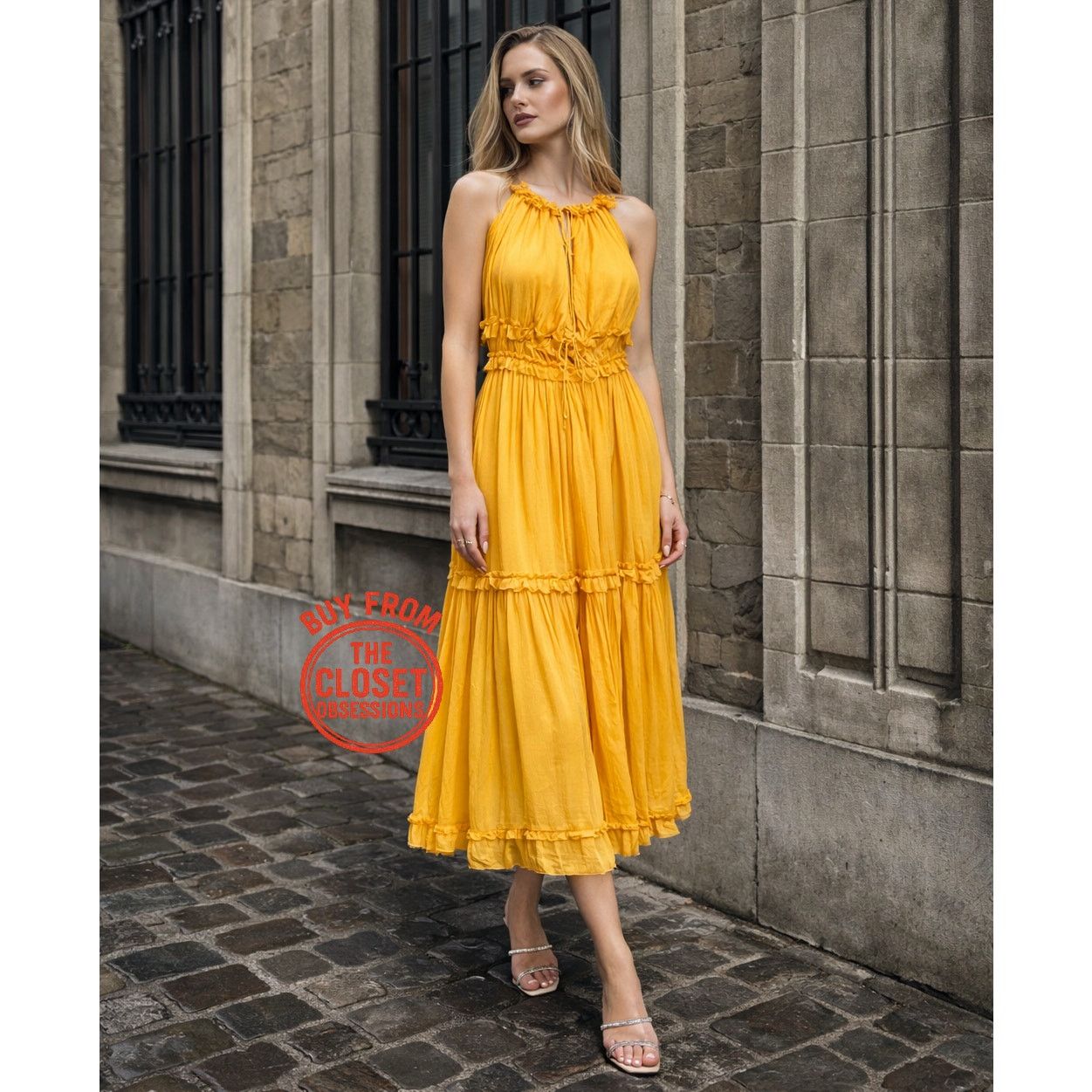 Mango MANGO Yellow Halter Maxi Dress NWT Size 6 Size M / US 6-8 / IT 42-44 - 6 Thumbnail