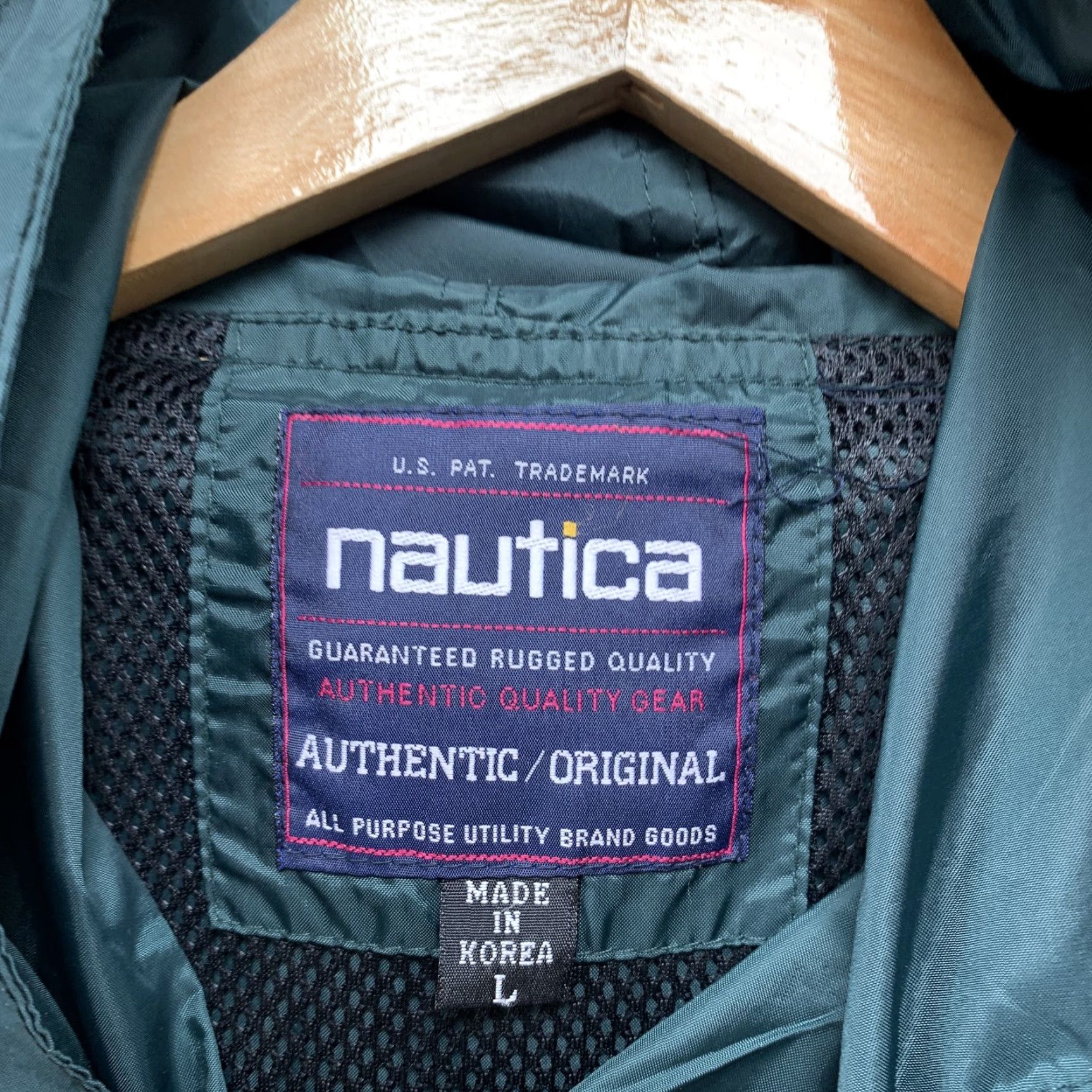 Nautica VINTAGE Nautica Hooded Pullover Anorak Jacket Mens Large Green Nylon Size US L / EU 52-54 / 3 - 4 Thumbnail