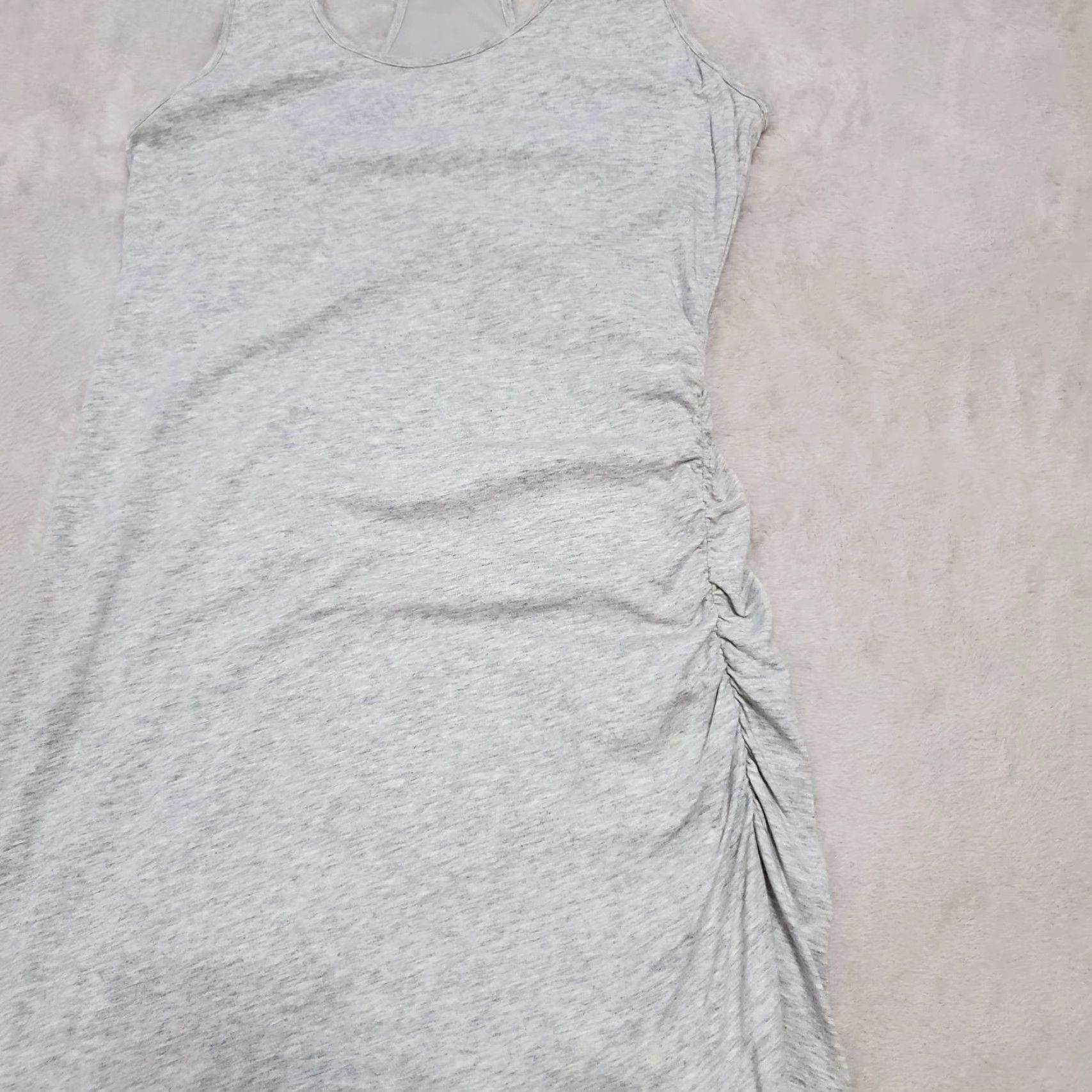 Athleta VINTAGE Athleta Maxi Dress Women MP Gray Racerback Tank Ruched Side Slit Stretch Beachy Size M / US 6-8 / IT 42-44 - 6 Thumbnail