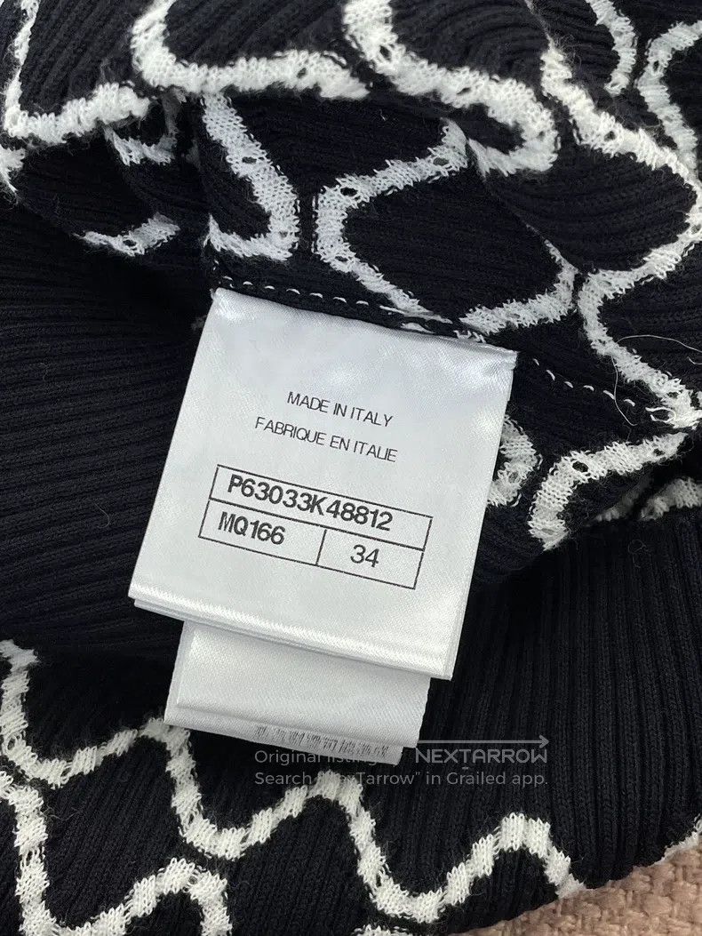 Chanel Chanel Black and white diamond plaid knitted short sleeves Size XXS / US 00 / IT 34 - 5 Thumbnail
